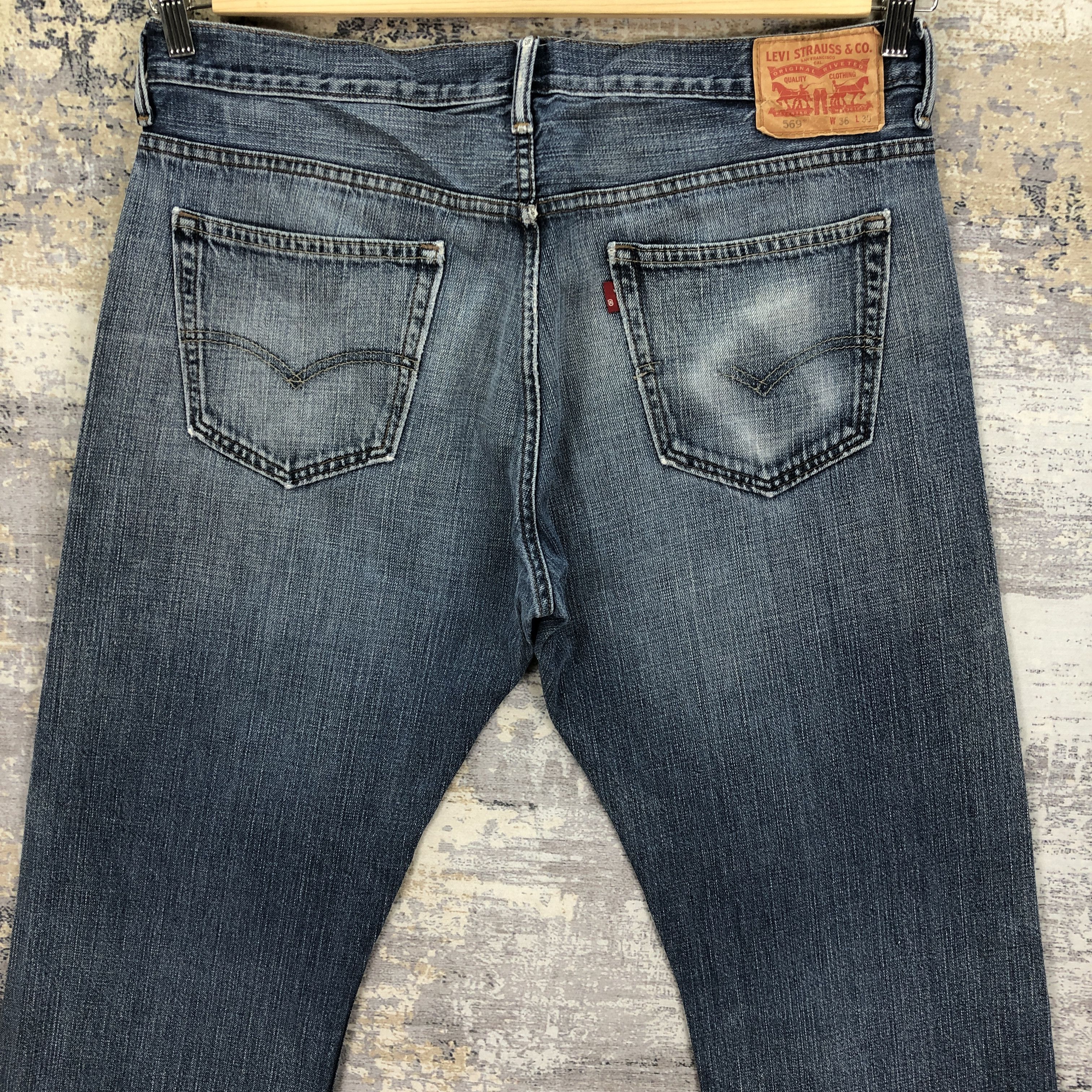 Levi's × Vintage Vintage Levis 569 Baggy Jeans Distressed Levi's Faded Denim Size US 36 / EU 52 - 4 Thumbnail