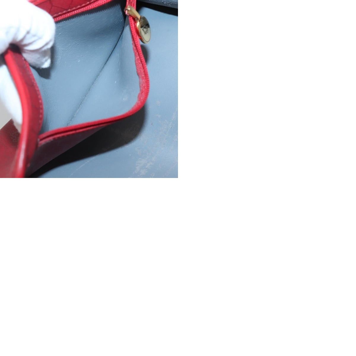 Dior DIOR Honeycomb Canvas Chain Shoulder Bag Pvc Red Gold Size ONE SIZE - 12 Thumbnail