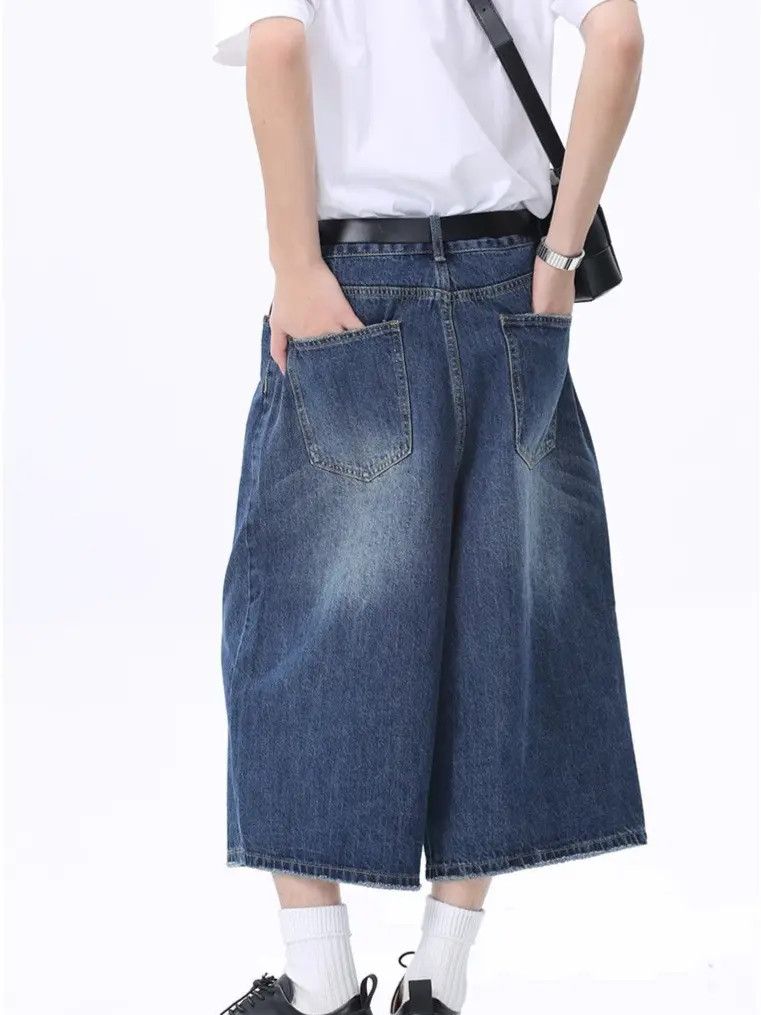 Japanese Brand Retro high street wide leg denim shorts Size US 32 / EU 48 - 6 Thumbnail