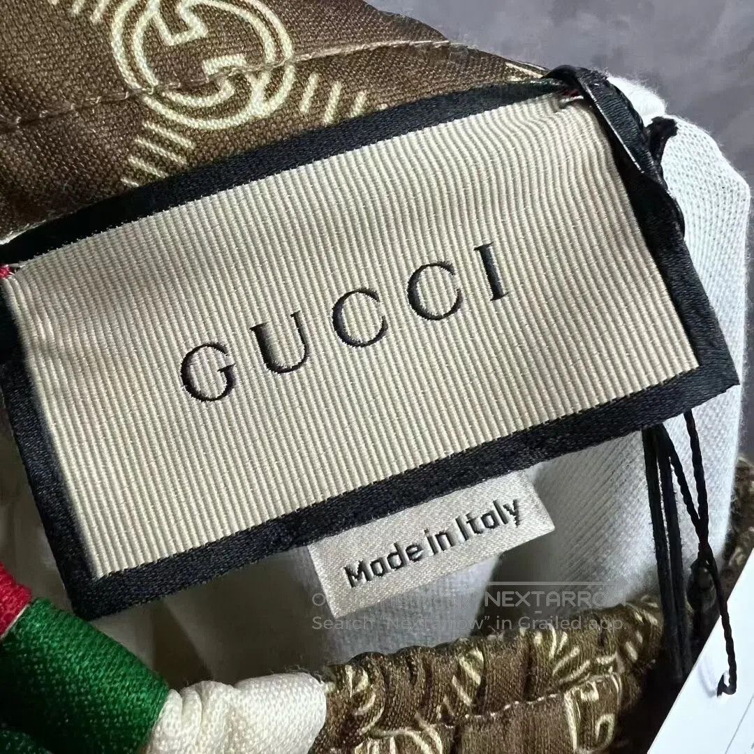 Gucci Guicci size xxl Striped drawstring belt; loose-fitting, wid Size US 36 / EU 52 - 3 Thumbnail