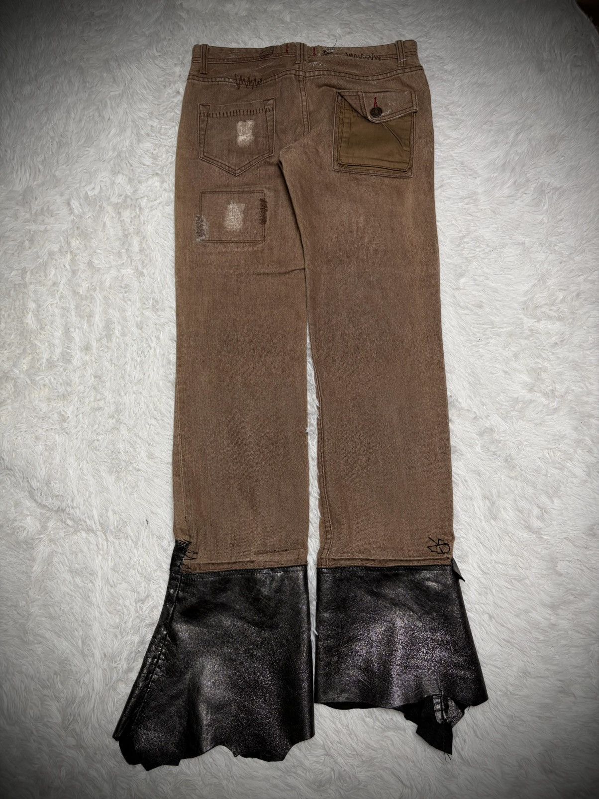 If Six Was Nine asymmetrical reconstructed hybrid flared jeans Size US 32 / EU 48 - 6 Thumbnail