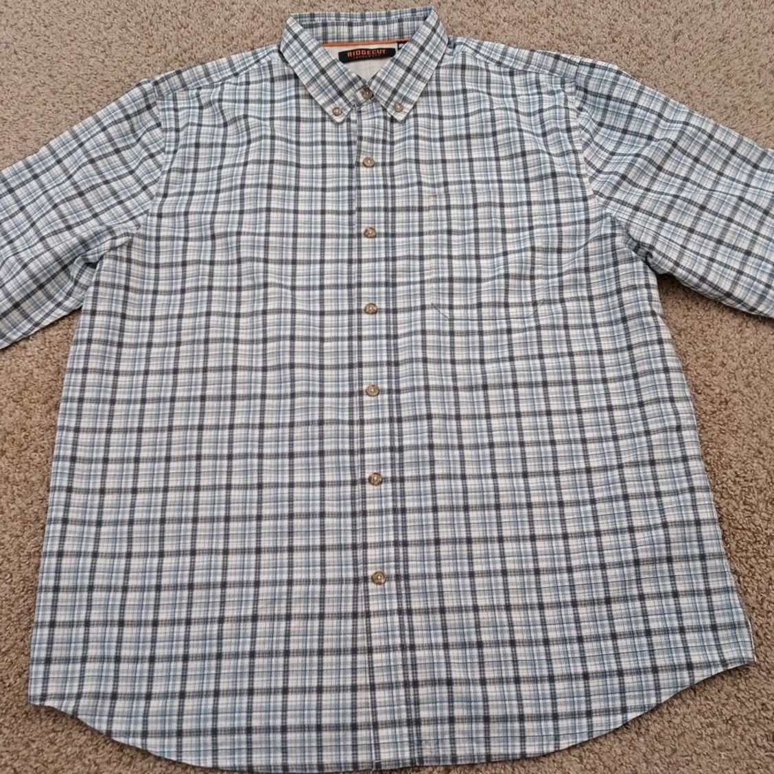 Vintage Ridgecut Shirt Mens XL Blue Plaid Button-Down Long Sleeve Breathable Collared Regular Button Up Breathable Navy blue? Size US XL / EU 56 / 4 - 4 Thumbnail