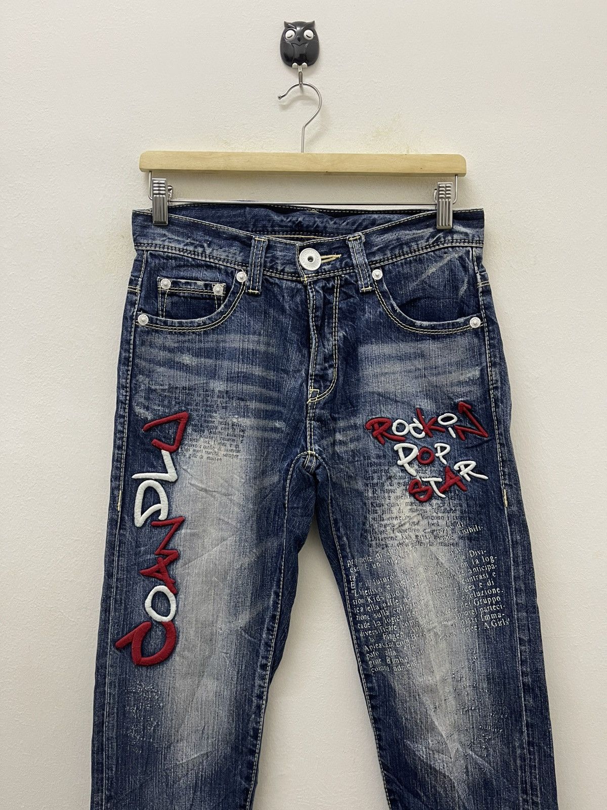 Japanese Brand Rare Vintage CO AND LU Poem Punk Rock Star Denim Size US 29 - 3 Thumbnail