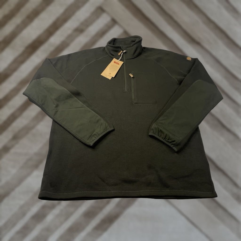 Vintage NWT Fjallraven Ovik Fleece Sweater Half Zip Jacket Mens XL Deep Forest Green Size US XL / EU 56 / 4 - 1 Thumbnail