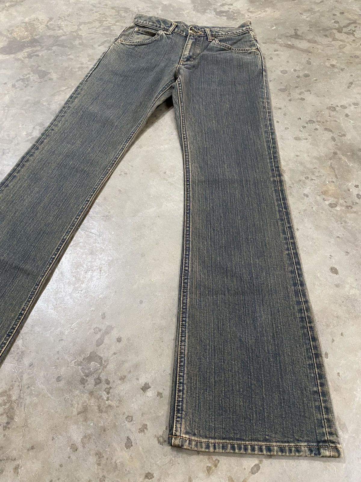 Tornado Mart Flare Jeans Vintage Lee Mud Rusty Denim @303 Size US 27 - 2 Thumbnail