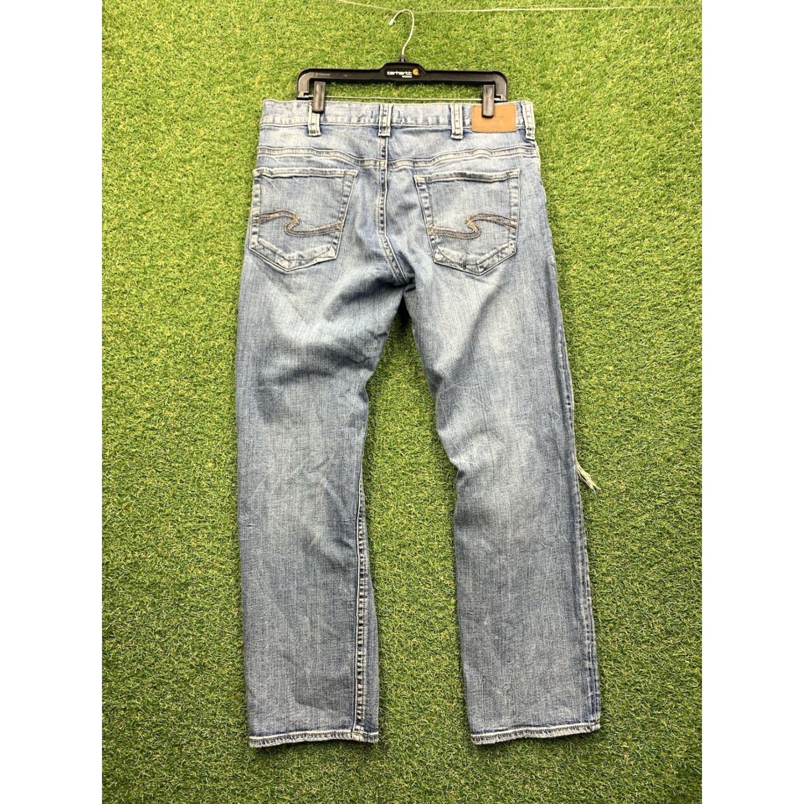 Silver Jeans Co. Silver Jeans Hunter Mens 34x32 Athletic Fit Tapered Leg Denim Jeans Blue Stretch Size US 34 / EU 50 - 2 Thumbnail