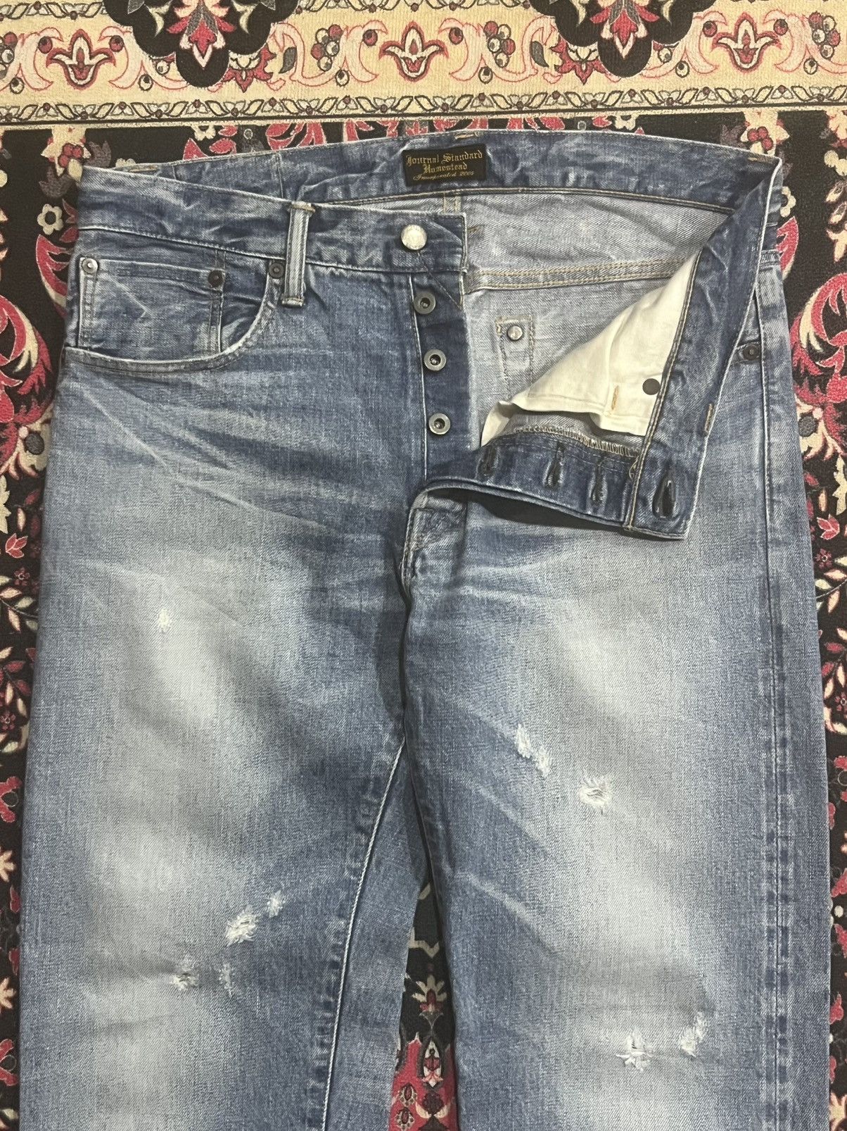 Vintage Journal Standard Homestead Blue Faded Distress Selvedge Jean Size US 32 / EU 48 - 5 Thumbnail