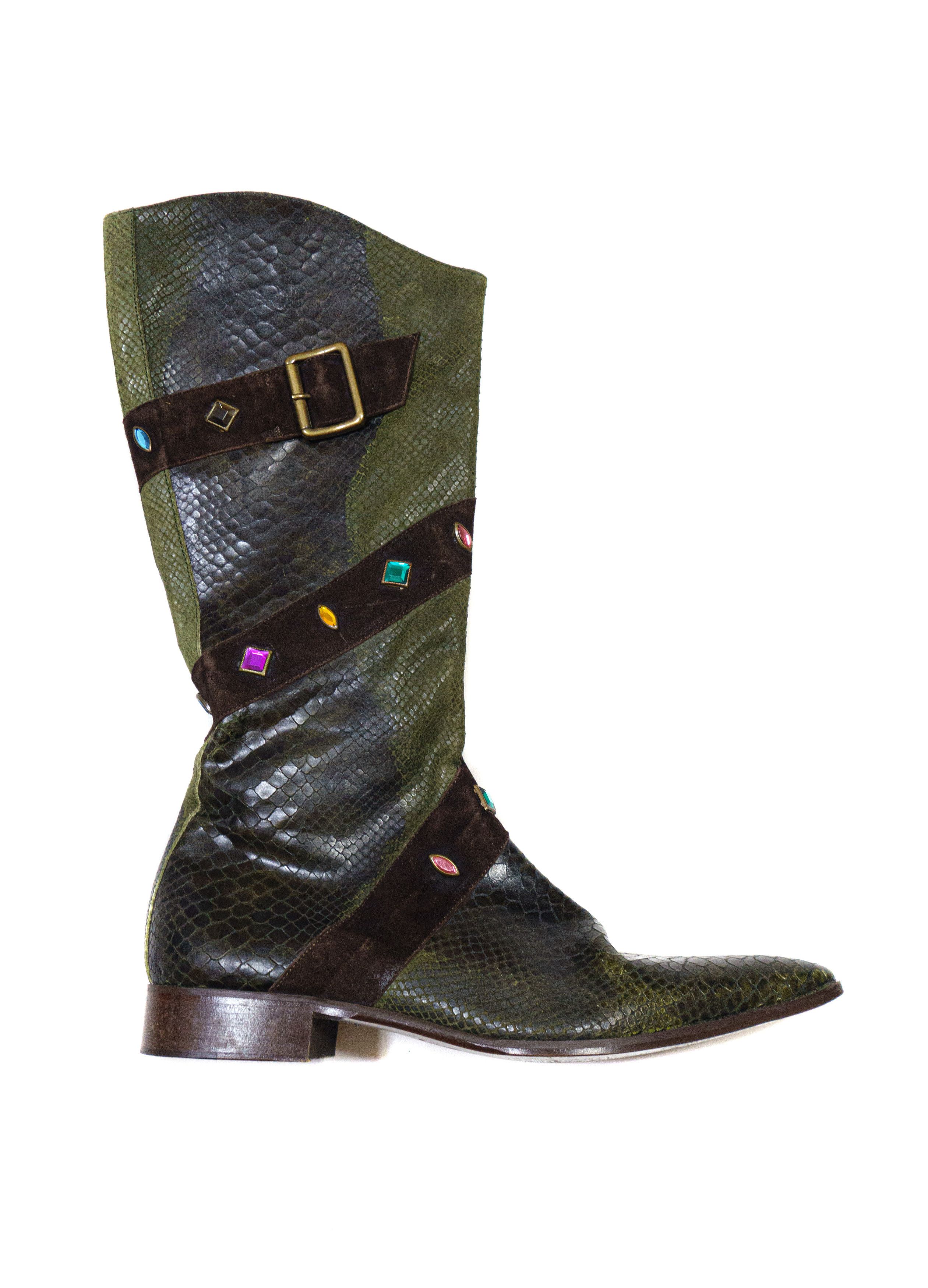 Other Andrea Lattanzi Alladin Rocks Leather High Boots Size US 10 / IT 40 - 1 Thumbnail