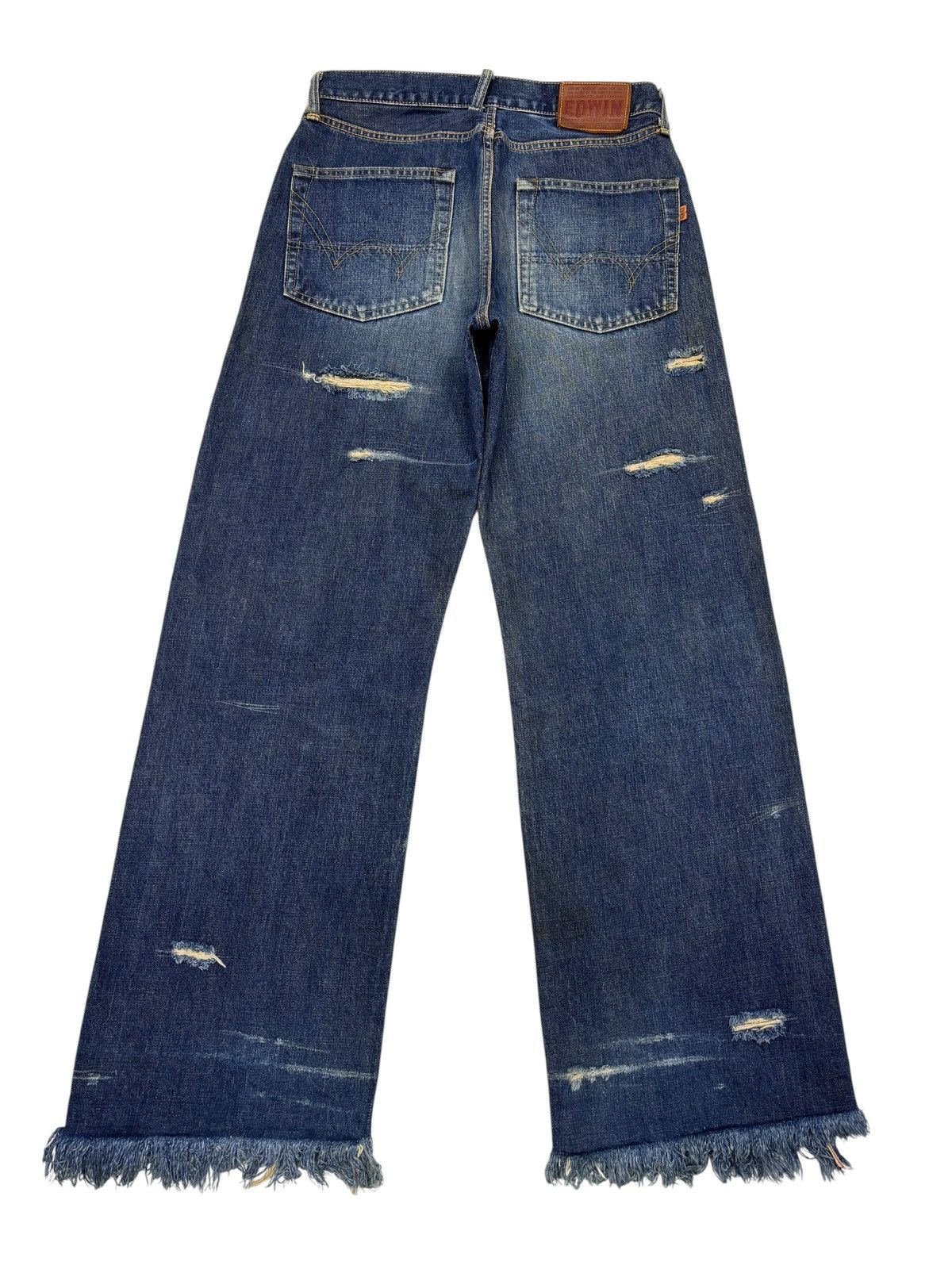 Edwin Edwin 505 Crazy Ripped Distressed Selvedge Denim Jeans Size US 30 / EU 46 - 8 Thumbnail