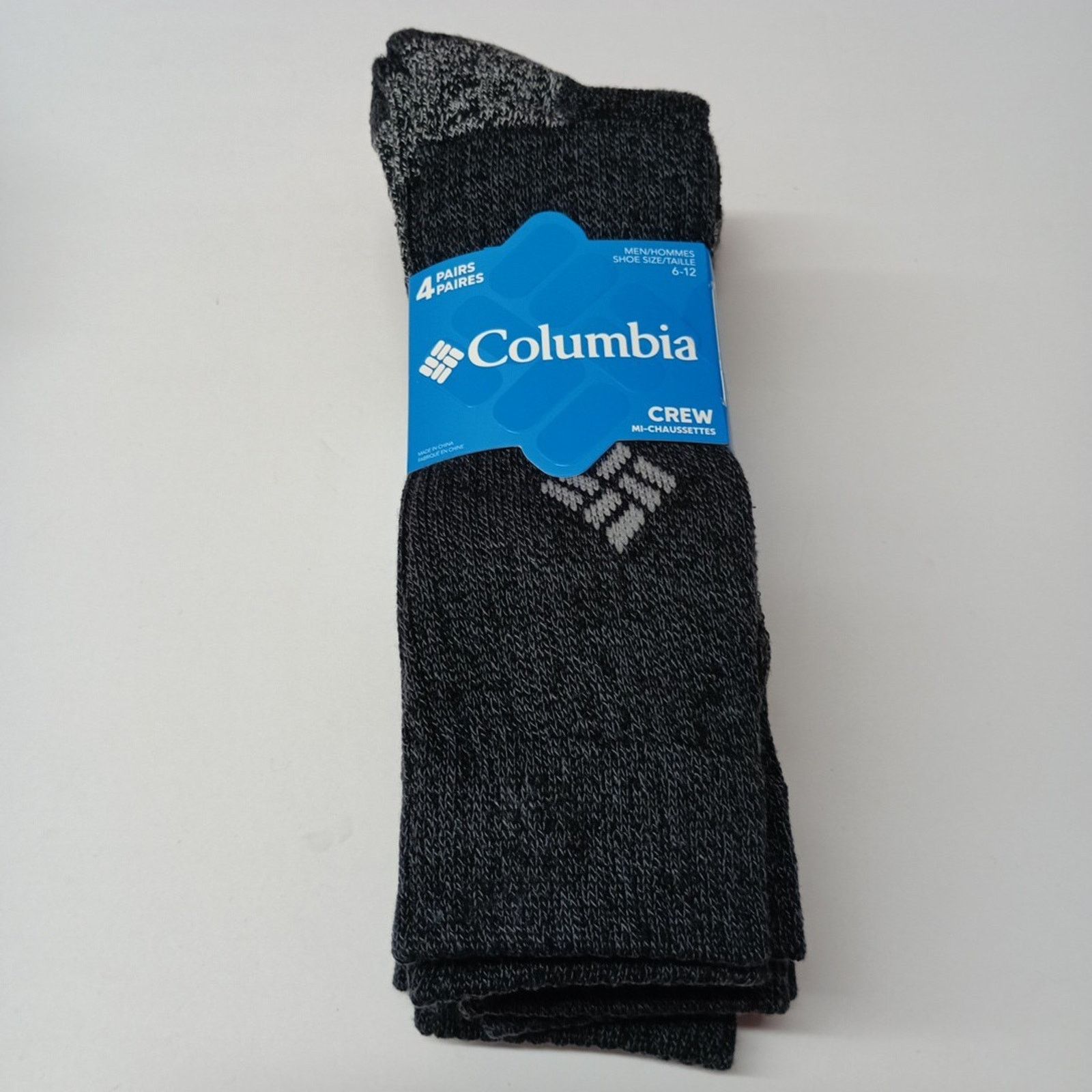 Columbia Columbia Black Heathered Crew Socks 4 Pairs Men's Size 6-12 Size ONE SIZE - 3 Thumbnail
