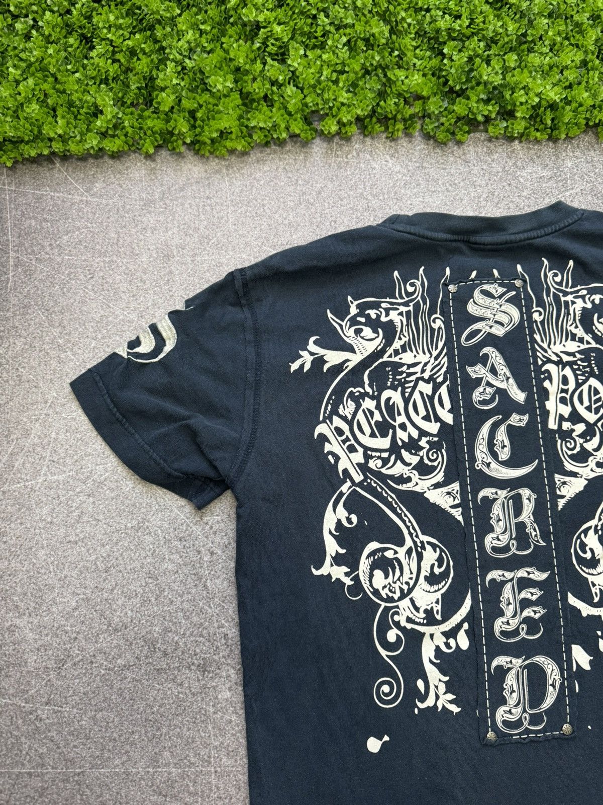 Affliction × Helix × Vintage Vintage Y2K Raw Blue Goth MMA Zipper Graphic T-Shirt Size US M / EU 48-50 / 2 - 9 Thumbnail
