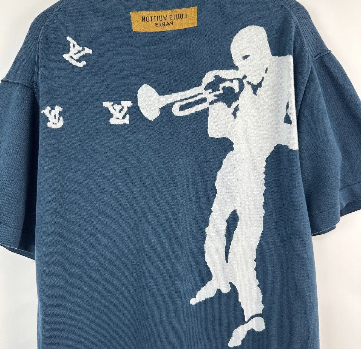 Louis Vuitton Louis Vuitton Navy Blue New Piper Knit Short Sleeve K12 Size US XL / EU 56 / 4 - 6 Thumbnail