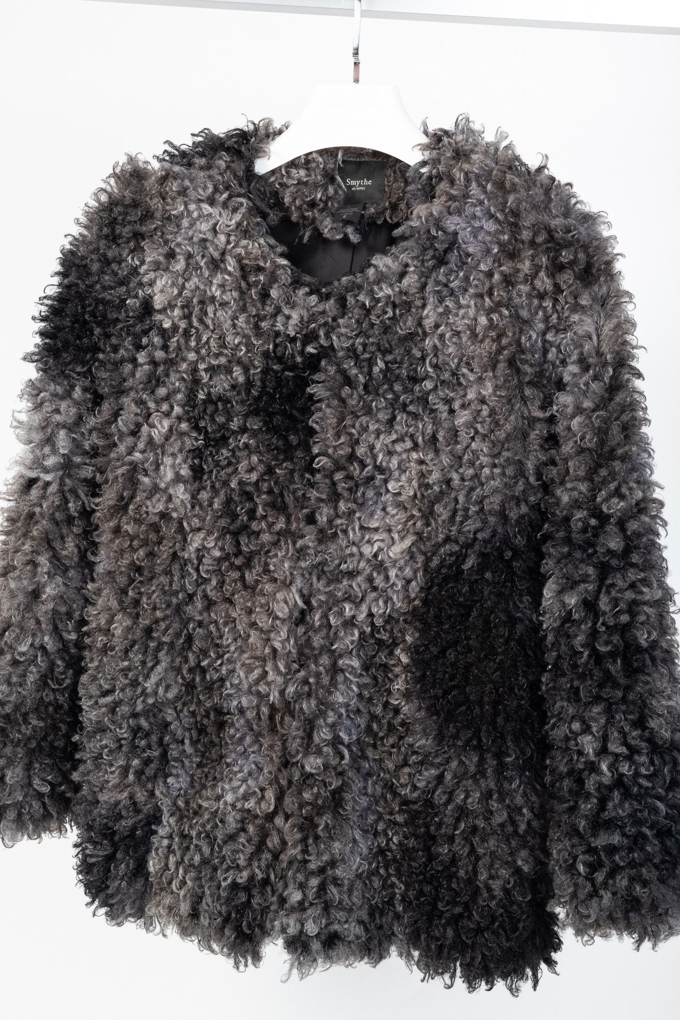 SMYTHE Smythe Chubby Grey Melange Faux Fur Jacket Size M / US 6-8 / IT 42-44 - 3 Thumbnail