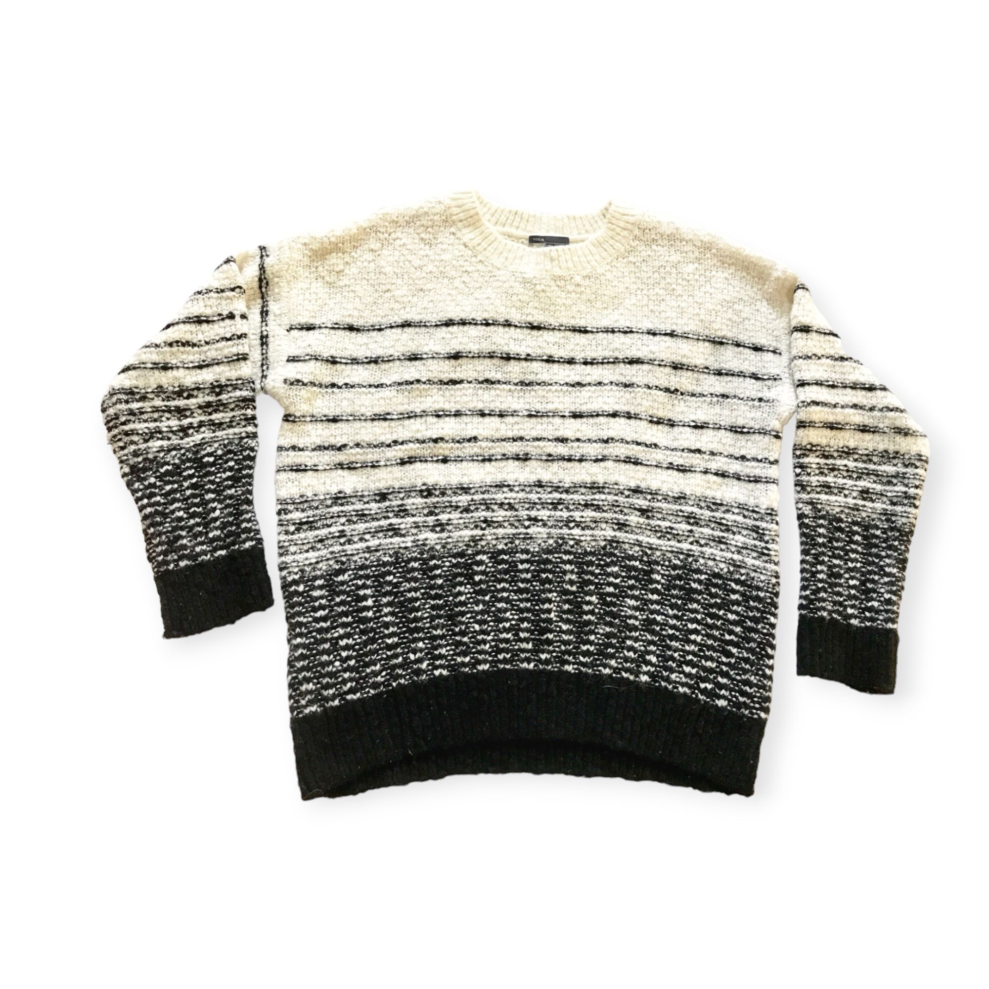 Vince Wool Blend Textured Striped Sweater Size XL