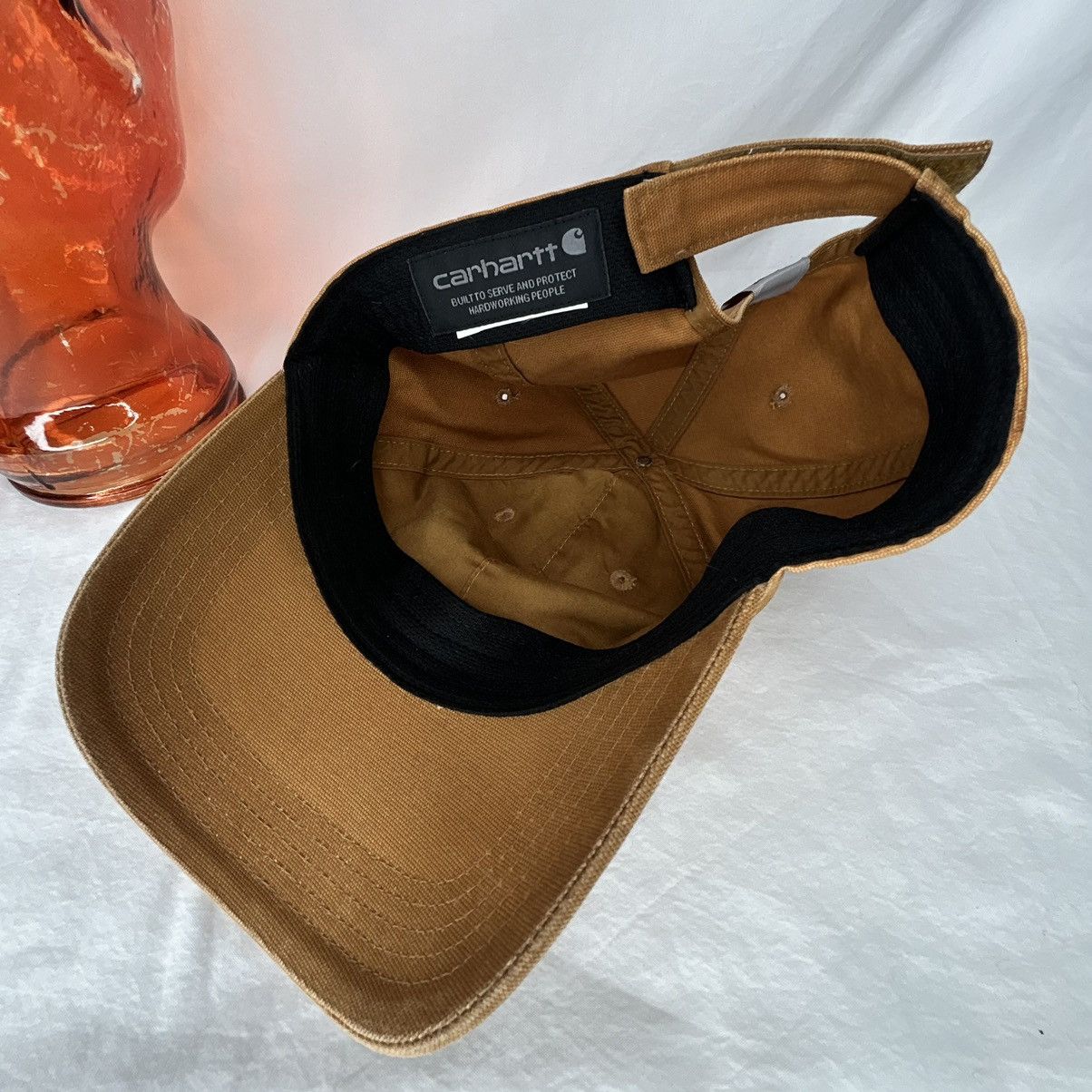 Carhartt Carhartt Canvas Wheat Embroidered Spell-Out Strapback Hat Size ONE SIZE - 4 Thumbnail