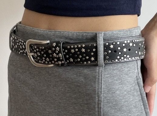 Japanese Brand × Vintage Y2K punk rock multi star rivet stud belt Size ONE SIZE - 2 Thumbnail