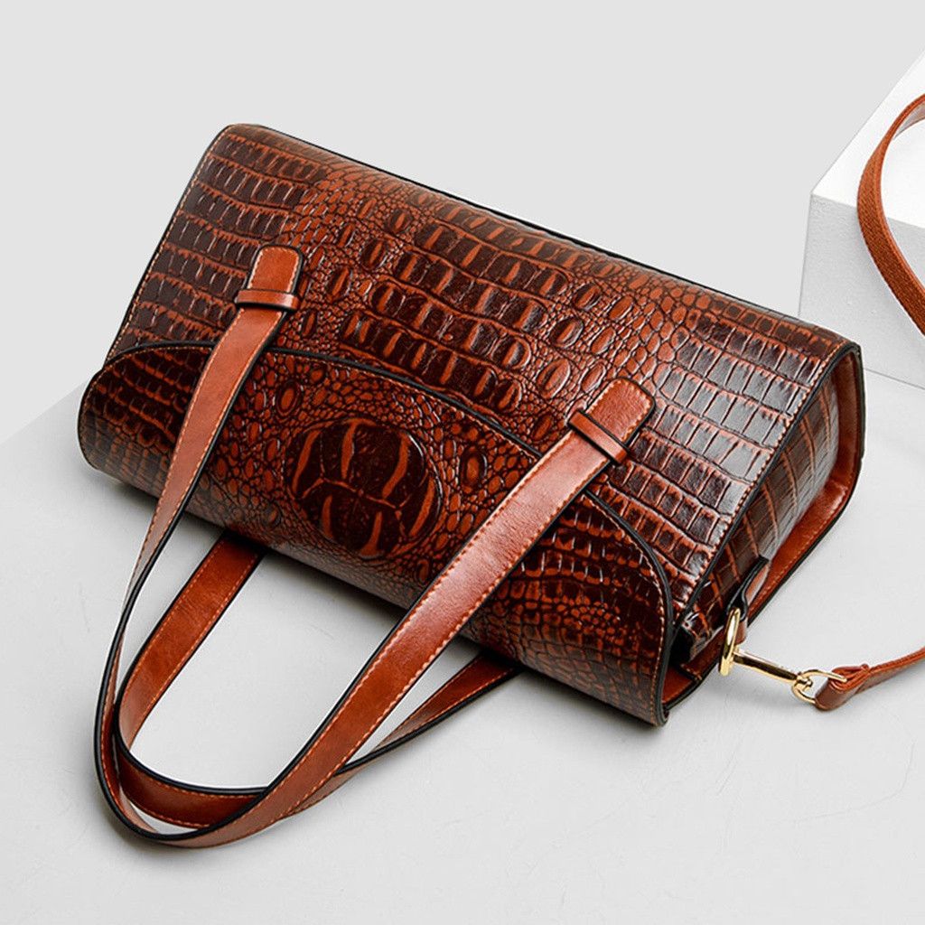 Leather Luxury Crocodile Leather Handbags Designer Vintage Street Size ONE SIZE - 8 Thumbnail