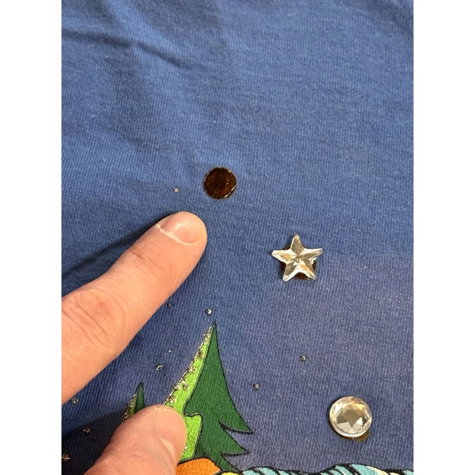 Disney VINTAGE Disney Shirt Mens XL Blue 90s Bambi Movie Promo Made USA Cartoon Bejeweled Size US XL / EU 56 / 4 - 7 Thumbnail