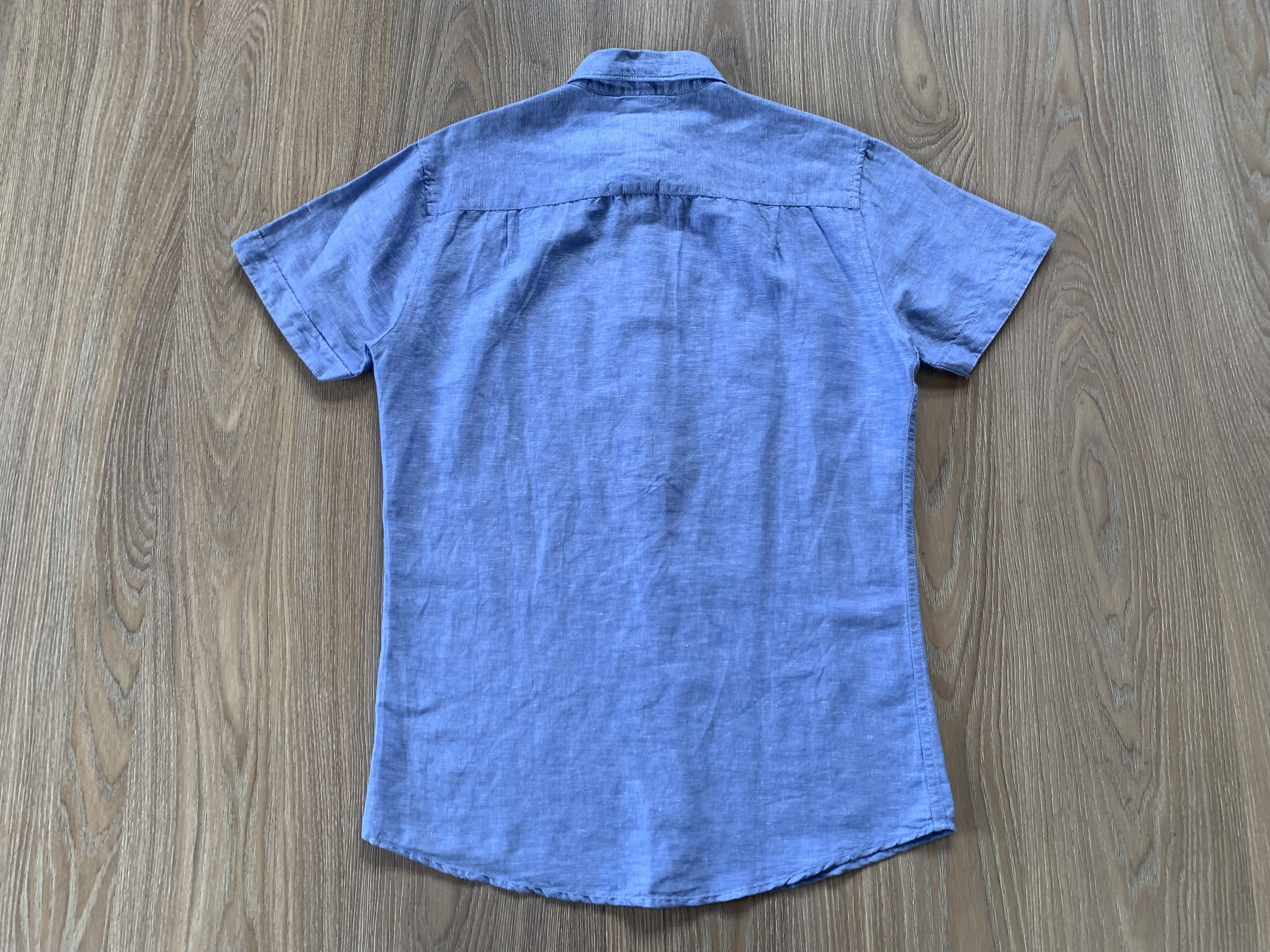 Springfield Springfield Linen Light Blue Short Sleeve Shirt Size US S / EU 44-46 / 1 - 3 Thumbnail