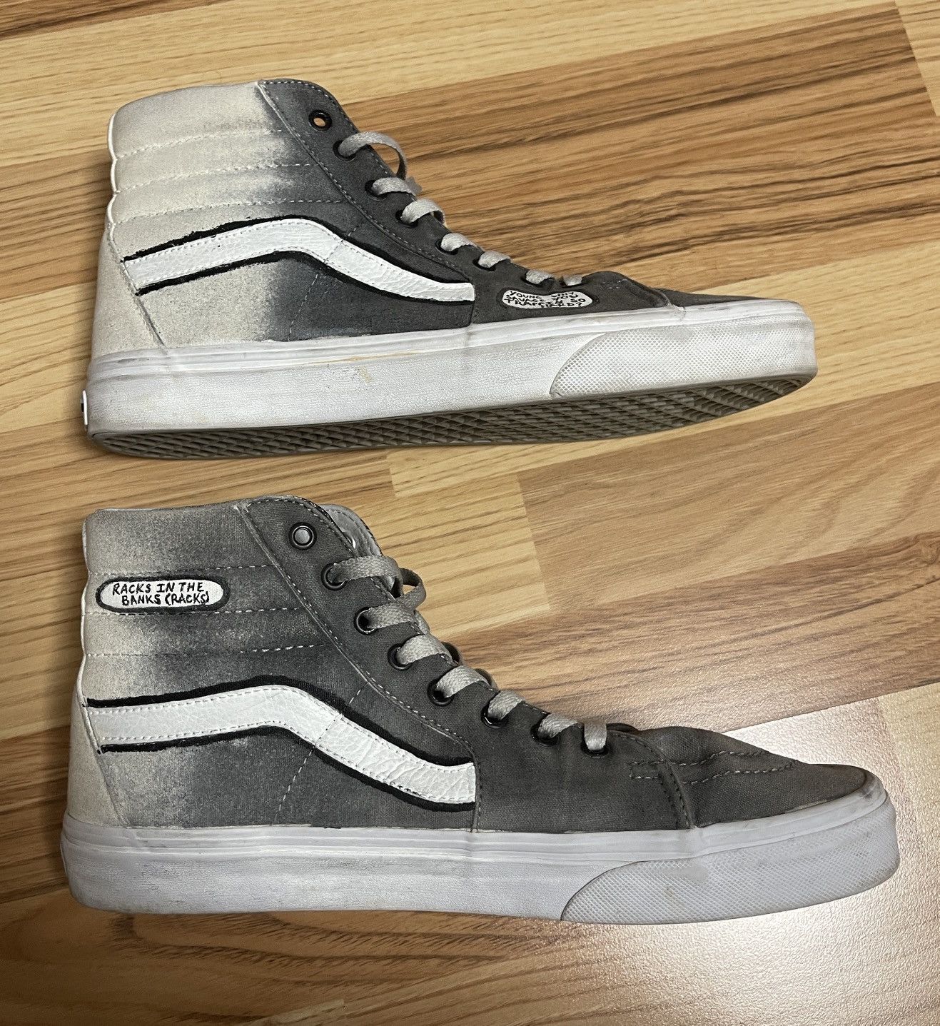 I Ain't Dead Yet × Vans Malik Morillo Custom 1/1 Vans Sk8 Hi Rap Lyrics Sneakers Size US 10.5 / EU 43-44 - 13 Thumbnail