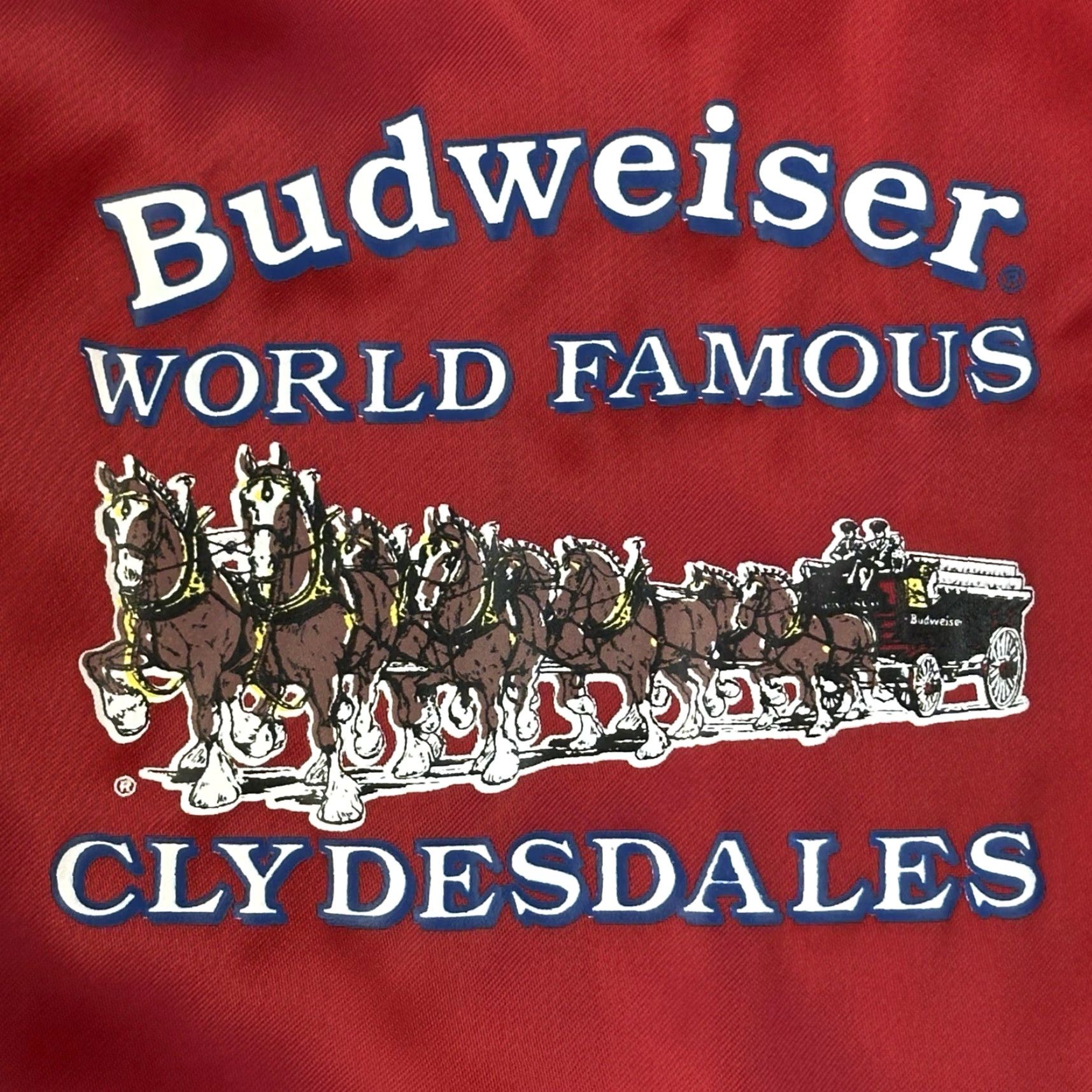 Budweiser VINTAGE Budweiser Jacket Mens XL Satin Bomber World Famous Clydesdales Deadstock Red Nylon Satin Lined Logo 80s 90s USA Clothing Mens XL Bomber Jacket Size US XL / EU 56 / 4 - 4 Thumbnail