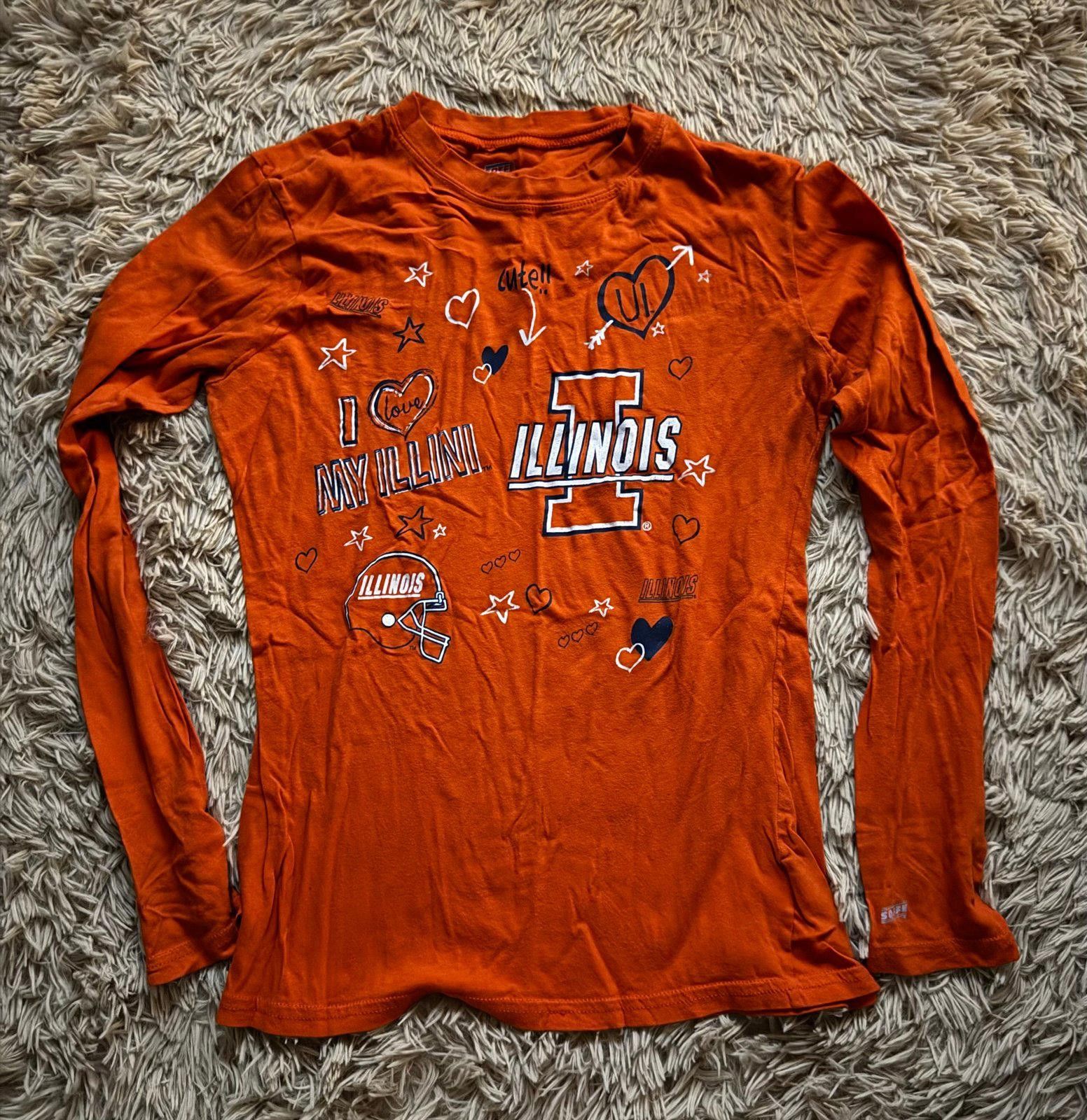 Soffe Woman’s Large Illinois Football Shirt Long Sleeve Size L / US 10 / IT 46 - 1 Thumbnail