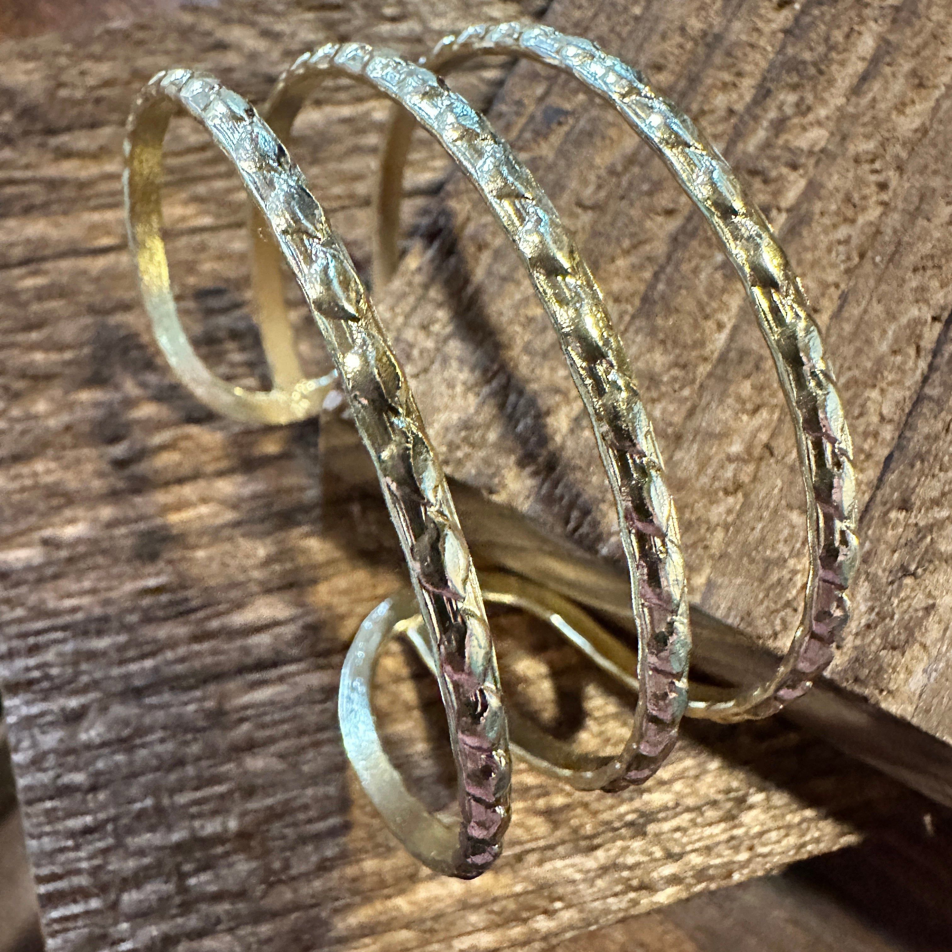 Other Handcrafted Boho Gold Plated Adjustable Cuff Bracelet - 3 Te Size ONE SIZE - 8 Thumbnail