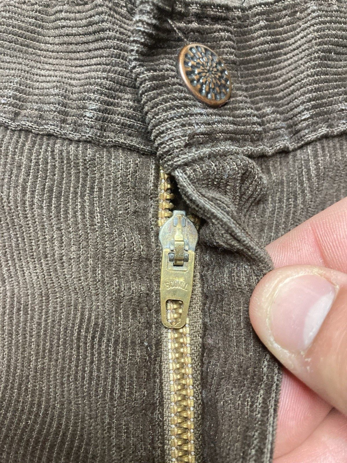 Vintage 1970s corduroy pants bootcut flare Montgomery Ward 20 31x31 Size 31" - 7 Thumbnail