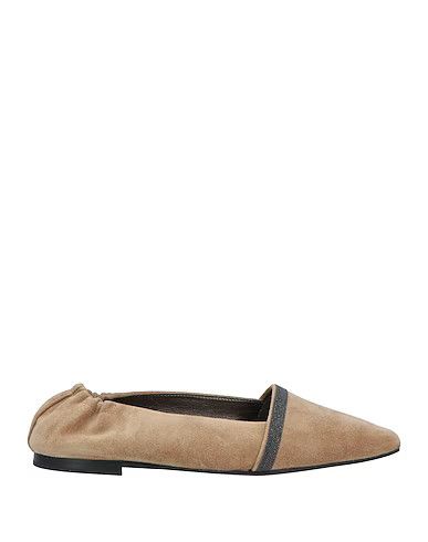 image of Brunello Cucinelli O1W1Db10524 Ballet Flats In Dark Brown, Women's (Size 8)