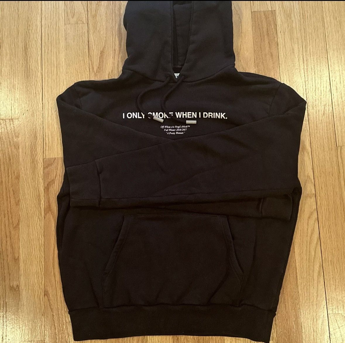 Off-White × Virgil Abloh OffWhite Virgil Abloh FW16 “I Only Smoke When I Drink”Hoodie Size US M / EU 48-50 / 2 - 3 Thumbnail