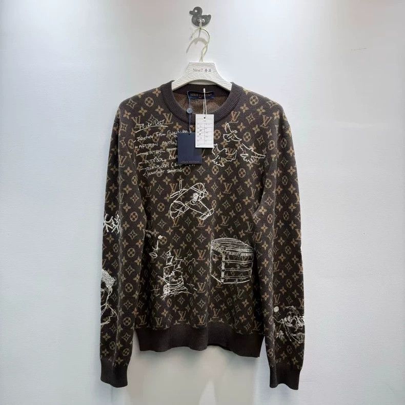 Louis Vuitton Louis Vuitton 24 New Brown Embroidered Graffiti Full Print Size US L / EU 52-54 / 3 - 1 Thumbnail