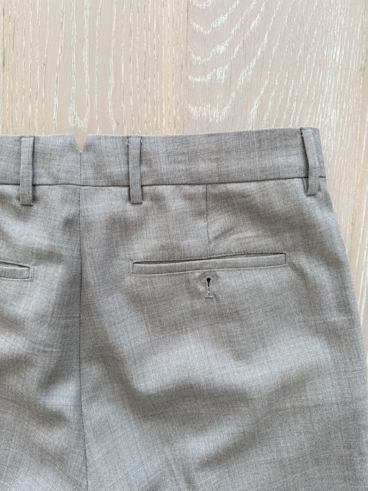 AMI Ami Taupe Wool Straight Trousers Size 48R - 7 Thumbnail