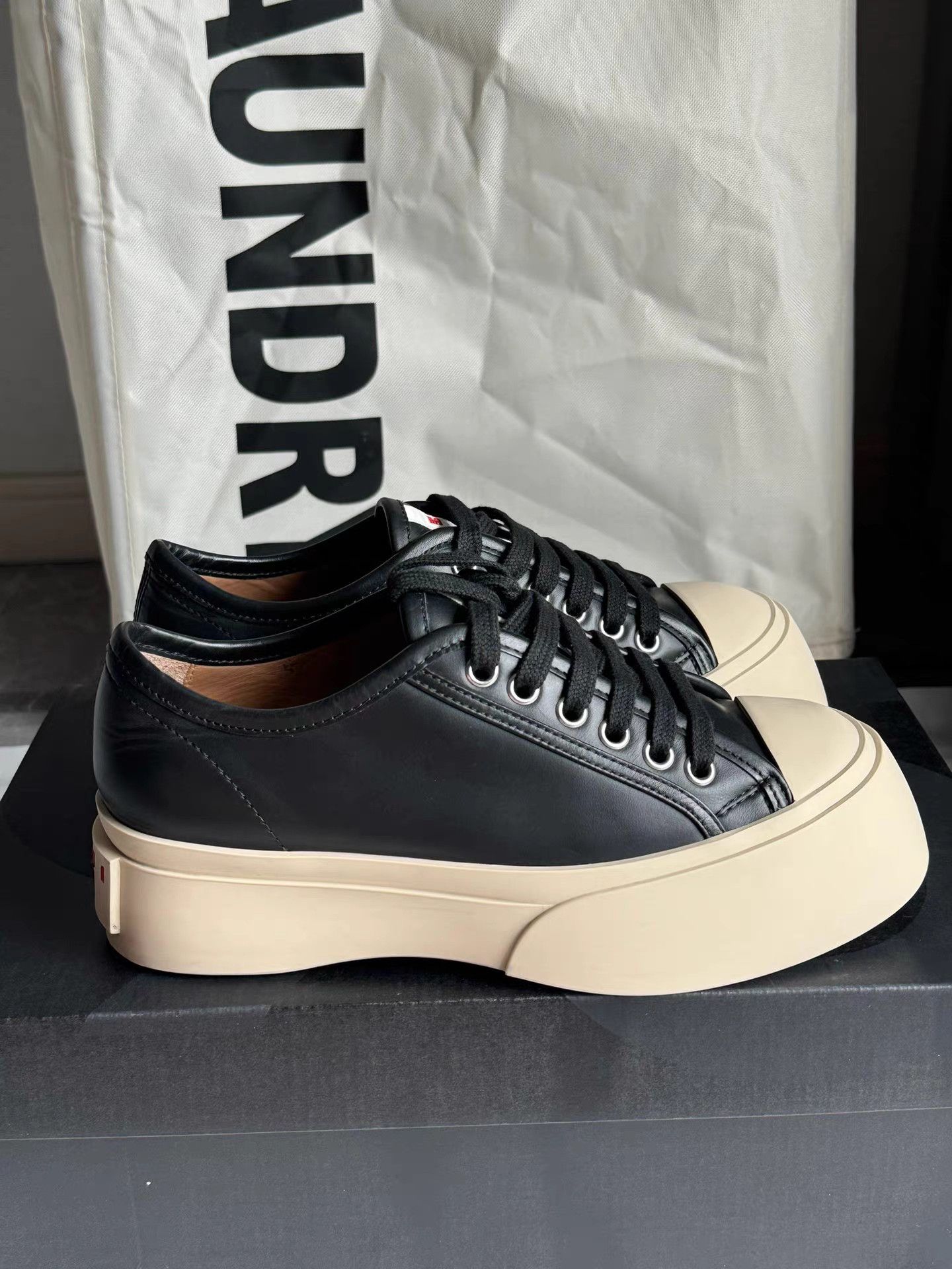 Marni Marni Pablo Black Lace-Up Chunky Sneakers K6 Size US 6 / IT 36 - 3 Thumbnail