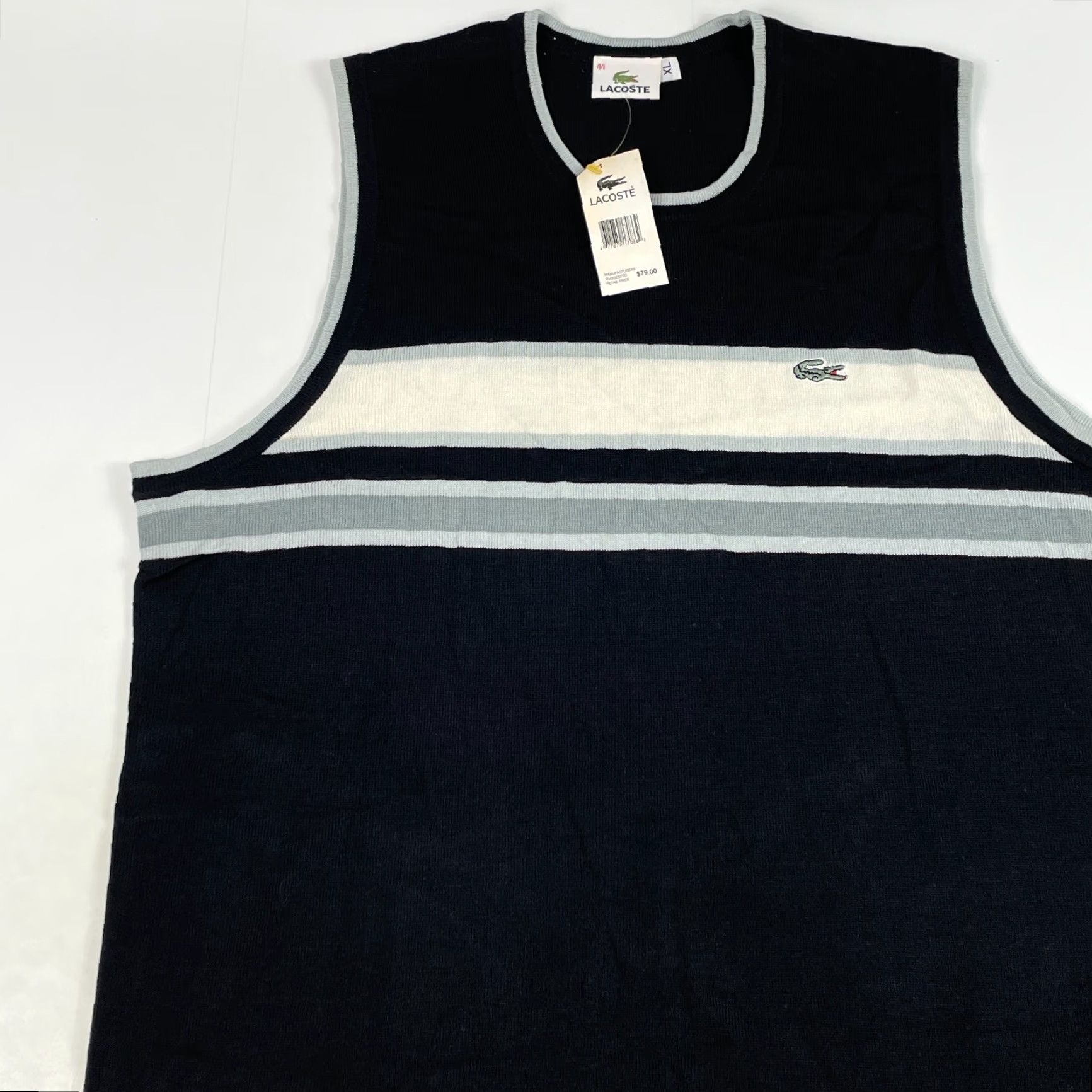 Lacoste VINTAGE Lacoste Sweater Vest Mens XL Black Golf Sleeveless Croc Knit Shirt Size US XL / EU 56 / 4 - 2 Thumbnail