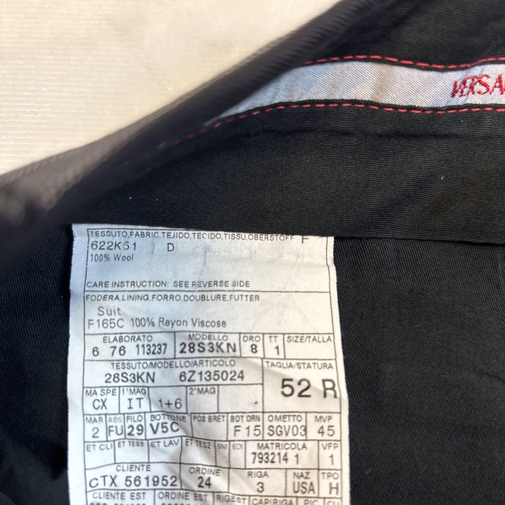 Versace VERSACE UPSCALE DESIGNER LUXURY PINSTRIPE SUIT PANTS Men 36x27 Black Wool Wool Solids 5-Pocket Straight Inseam 27 Italy Size 36R - 2 Thumbnail