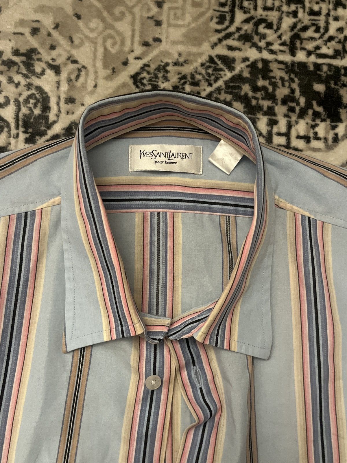 Yves Saint Laurent Yves Saint Laurent Striped y2k shirt *LEGIT CHECK PLEASE* Size US XL / EU 56 / 4 - 1 Thumbnail