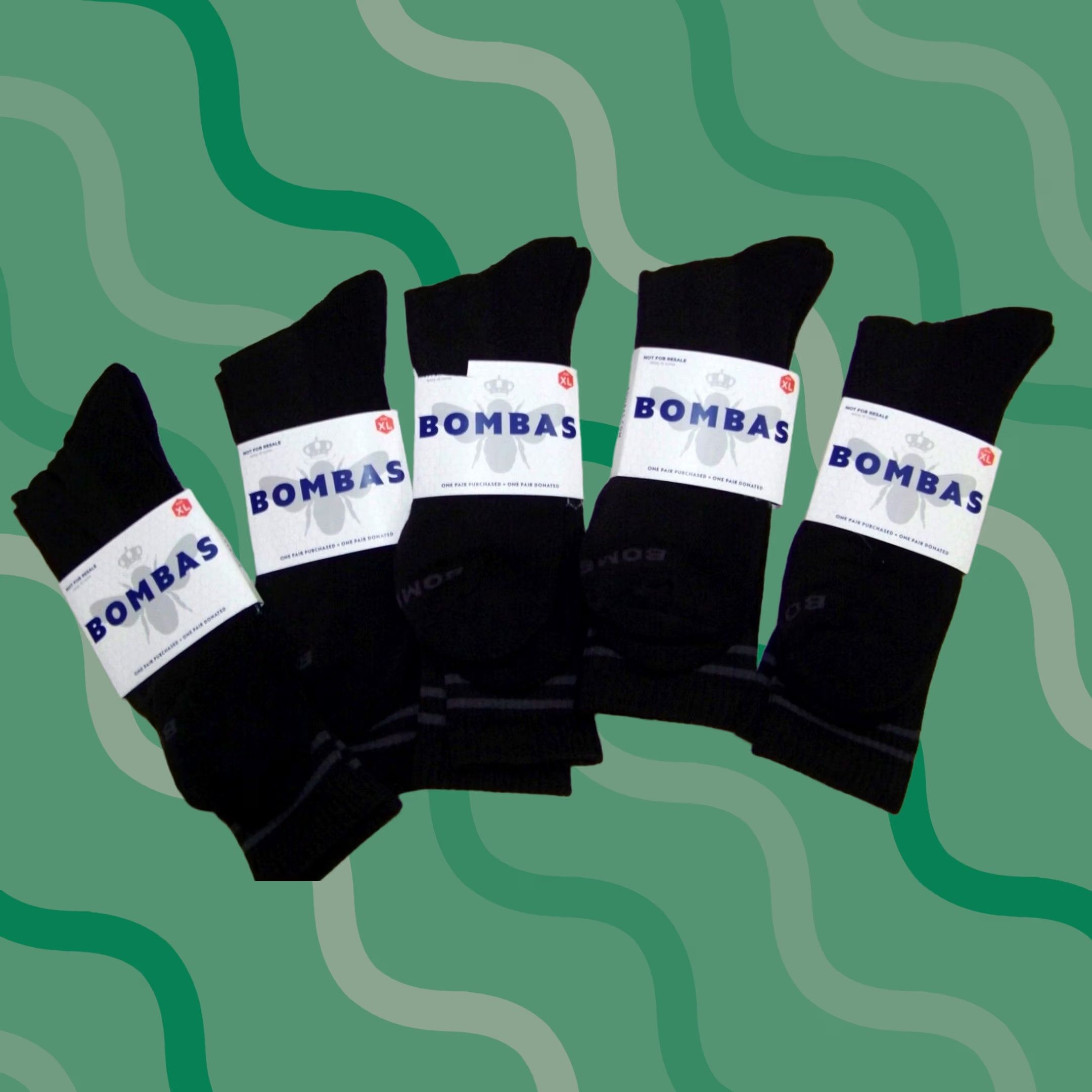 Vintage Bombas Socks Mens XL Mid Calf Black Crew Socks New Size ONE SIZE - 1 Thumbnail
