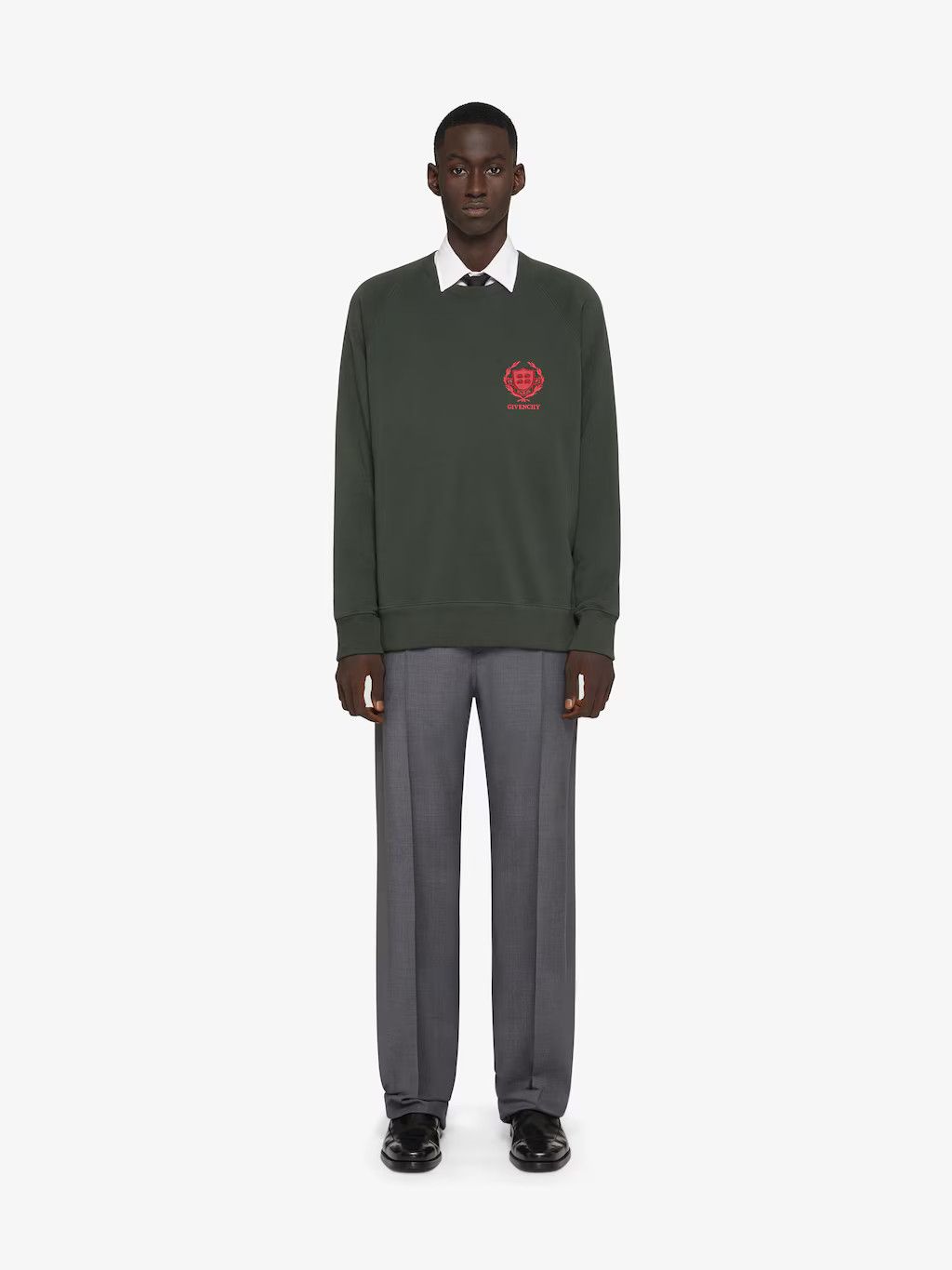 Givenchy o1srvl11e0125 Crest Slim Fit Sweatshirt In Fleece in Green Size US S / EU 44-46 / 1 - 2 Thumbnail
