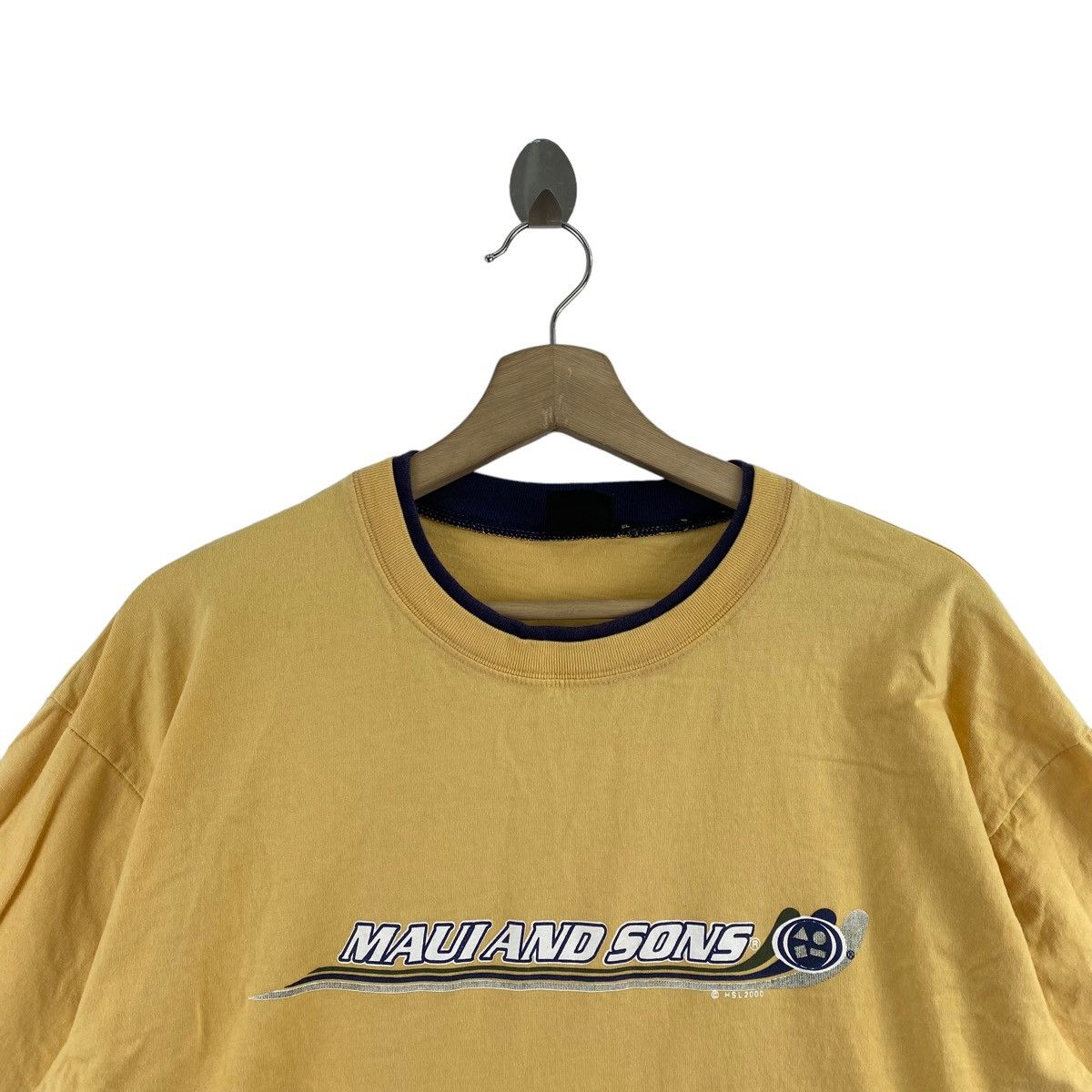 Maui and Sons × Vintage Vintage 90s MAUI AND SONS Surf Brand Print Yellow Short Size US XXL / EU 58 / 5 - 2 Thumbnail