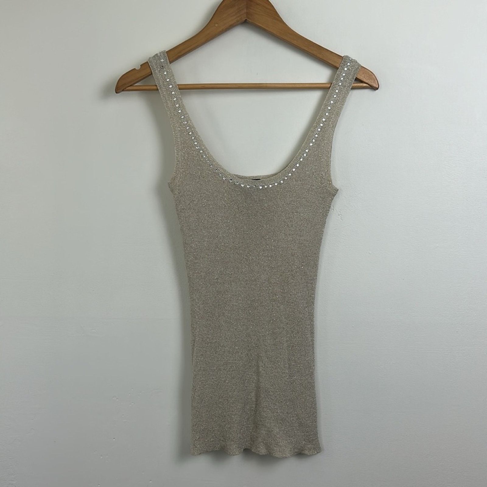 Bebe Vintage Bebe Gold Tank Blouse Size S / US 4 / IT 40 - 1 Thumbnail
