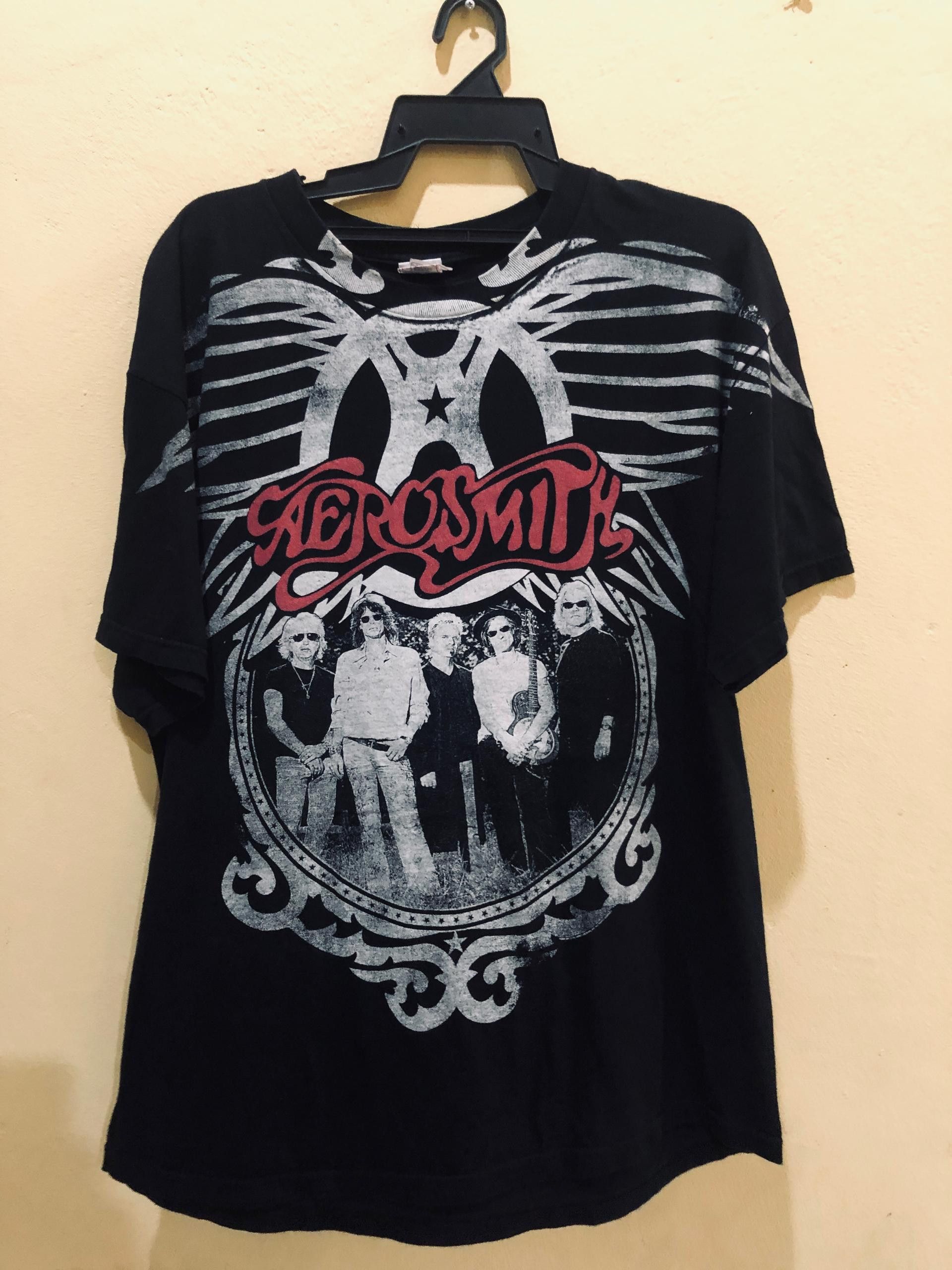 Aerosmith × Band Tees Vintage Y2K Band Aerosmith World Tour 2009 Overprinted tees Size US XL / EU 56 / 4 - 1 Thumbnail