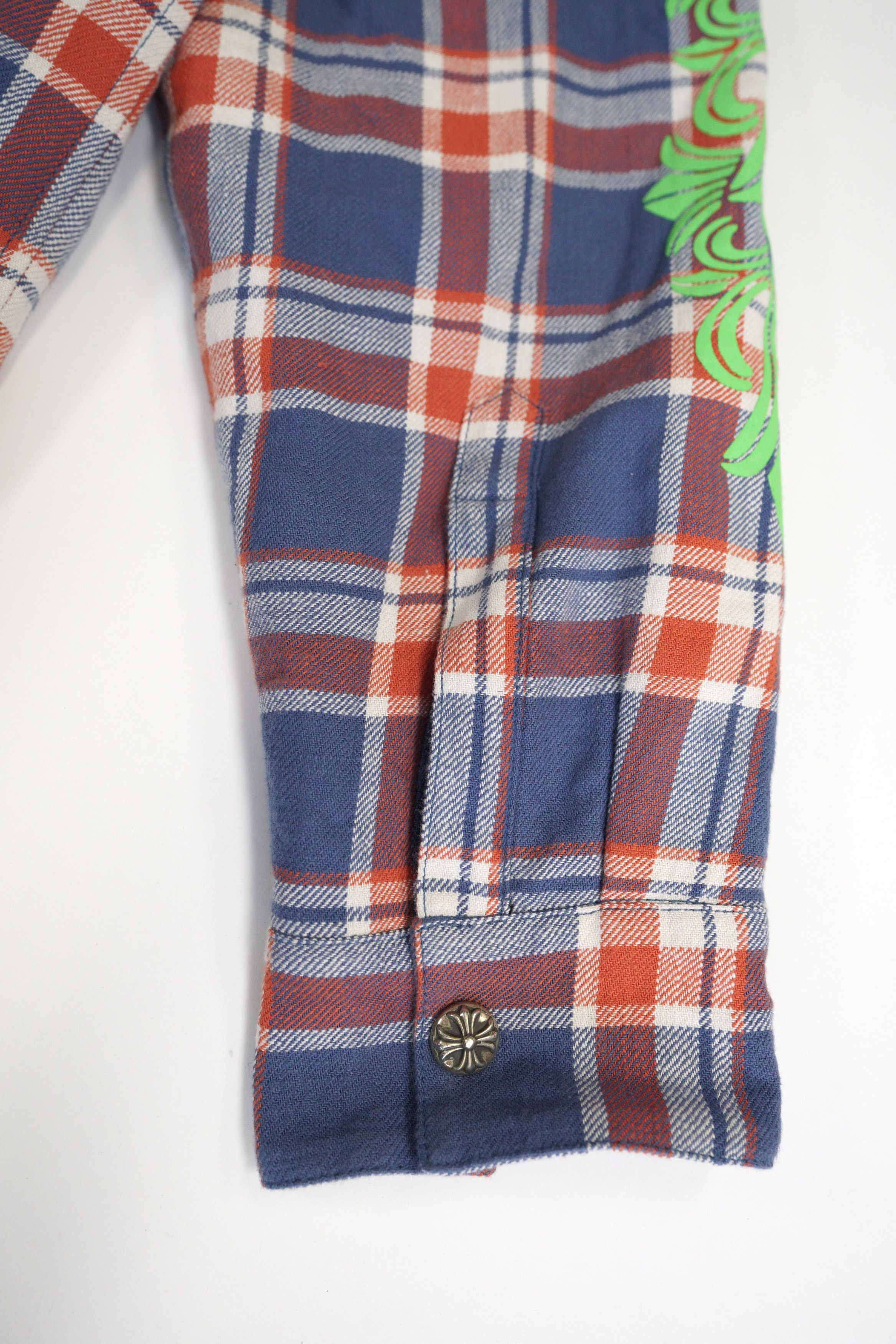 Chrome Hearts Chrome Hearts Blue & Red Plaid Cropped Cargo Flannel Shirt Size US XL / EU 56 / 4 - 16 Thumbnail