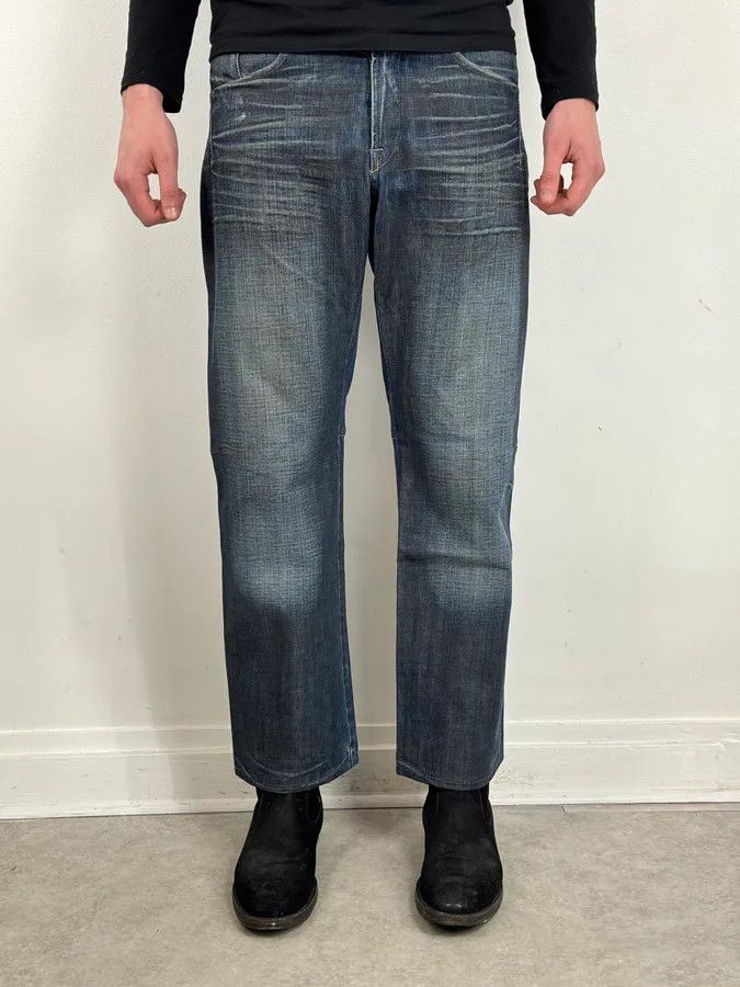 Marithe + Francois Girbaud 2000s Marithé + François Girbaud Navy Faded Rebel Denim Jeans Size US 32 / EU 48 - 2 Thumbnail