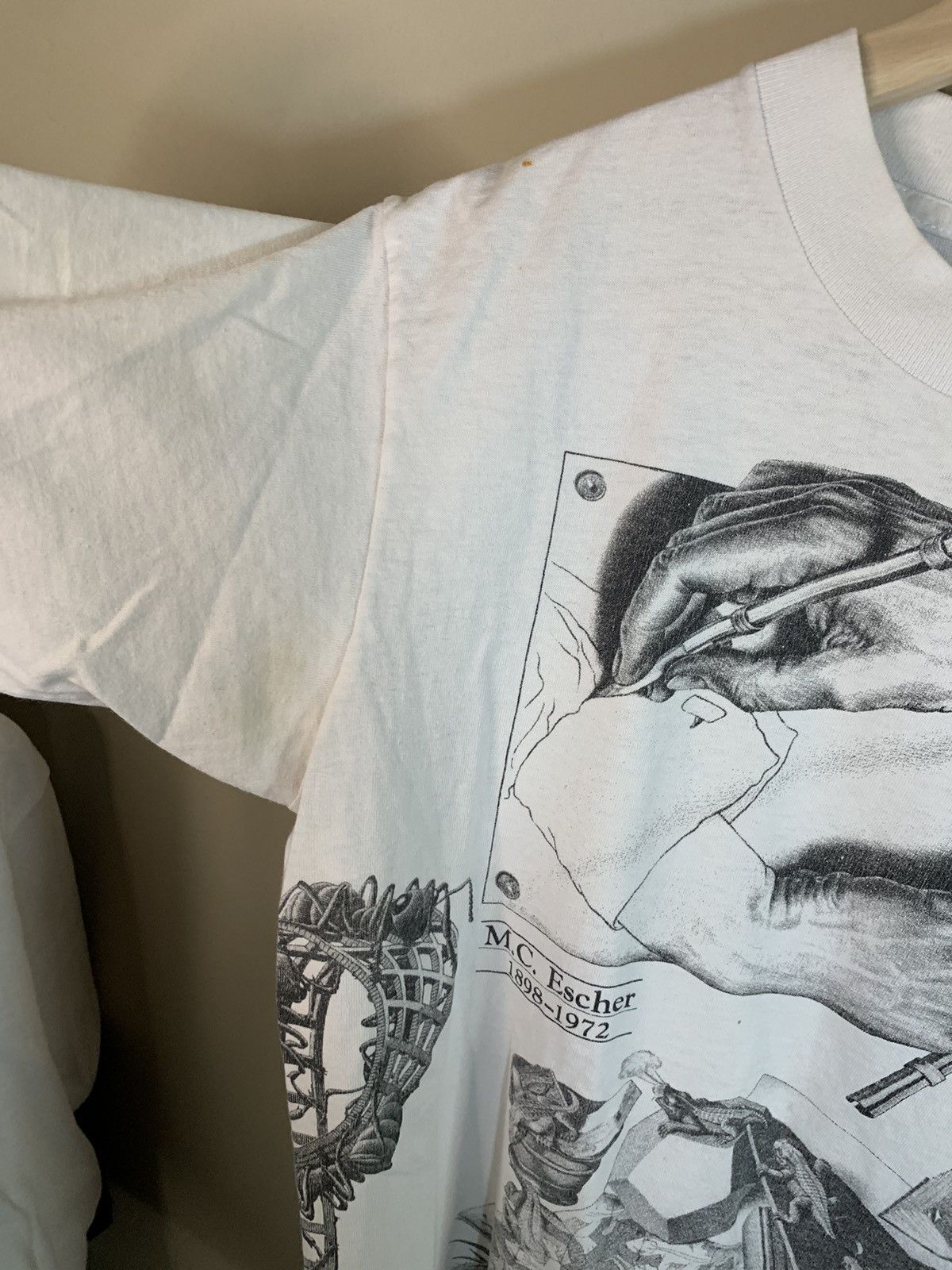 Vintage RARE* Vintage 1990 M.C. Escher Art AOP Single Stitch T-Shirt Size US M / EU 48-50 / 2 - 8 Thumbnail