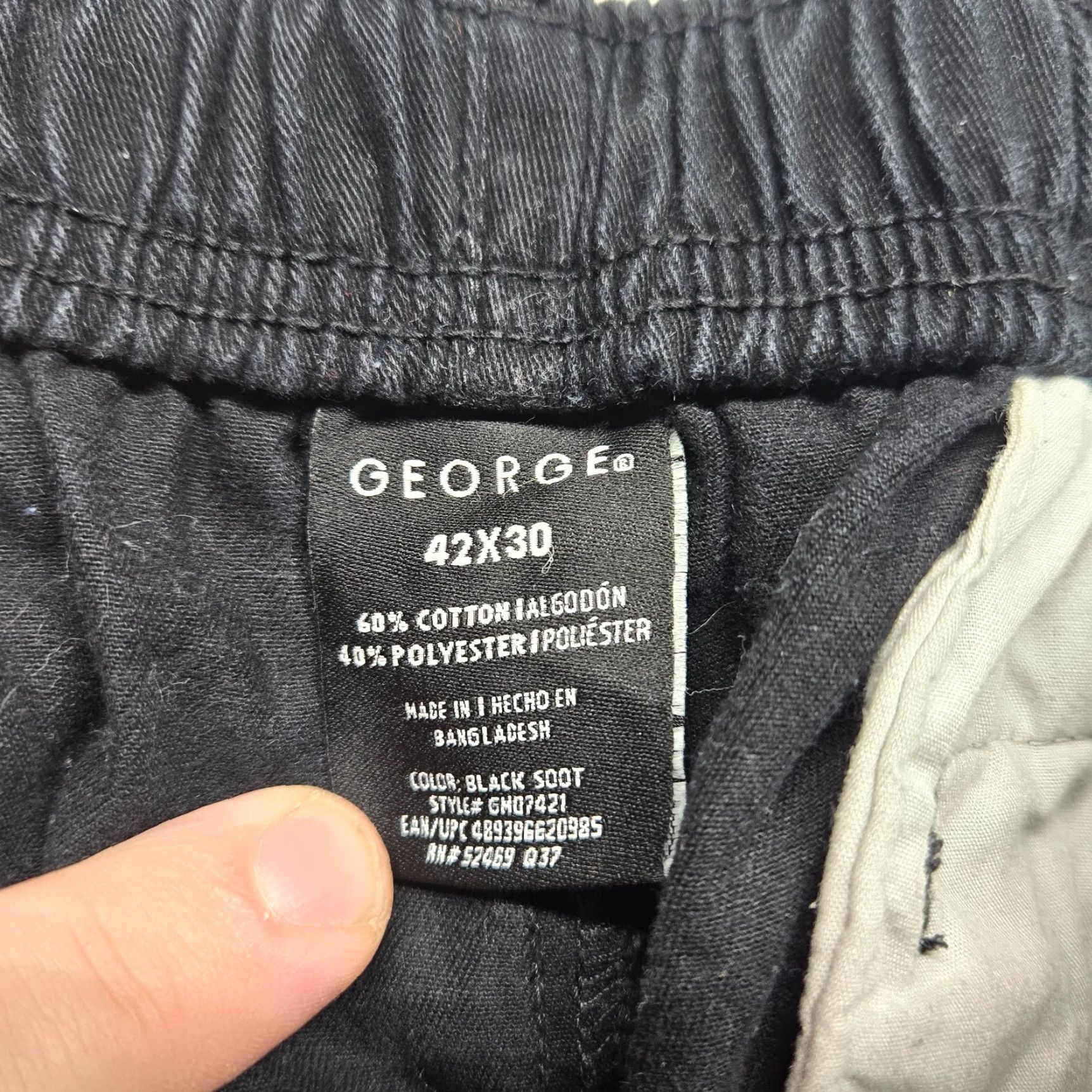 George Black Jeans Regular - Denim Pants Adult Men 42x30 Straight Leg Belt Loops 5-Pocket Medium Wash Denim Black George Black Brand Clothing Mens Size US 42 / EU 58 - 2 Thumbnail
