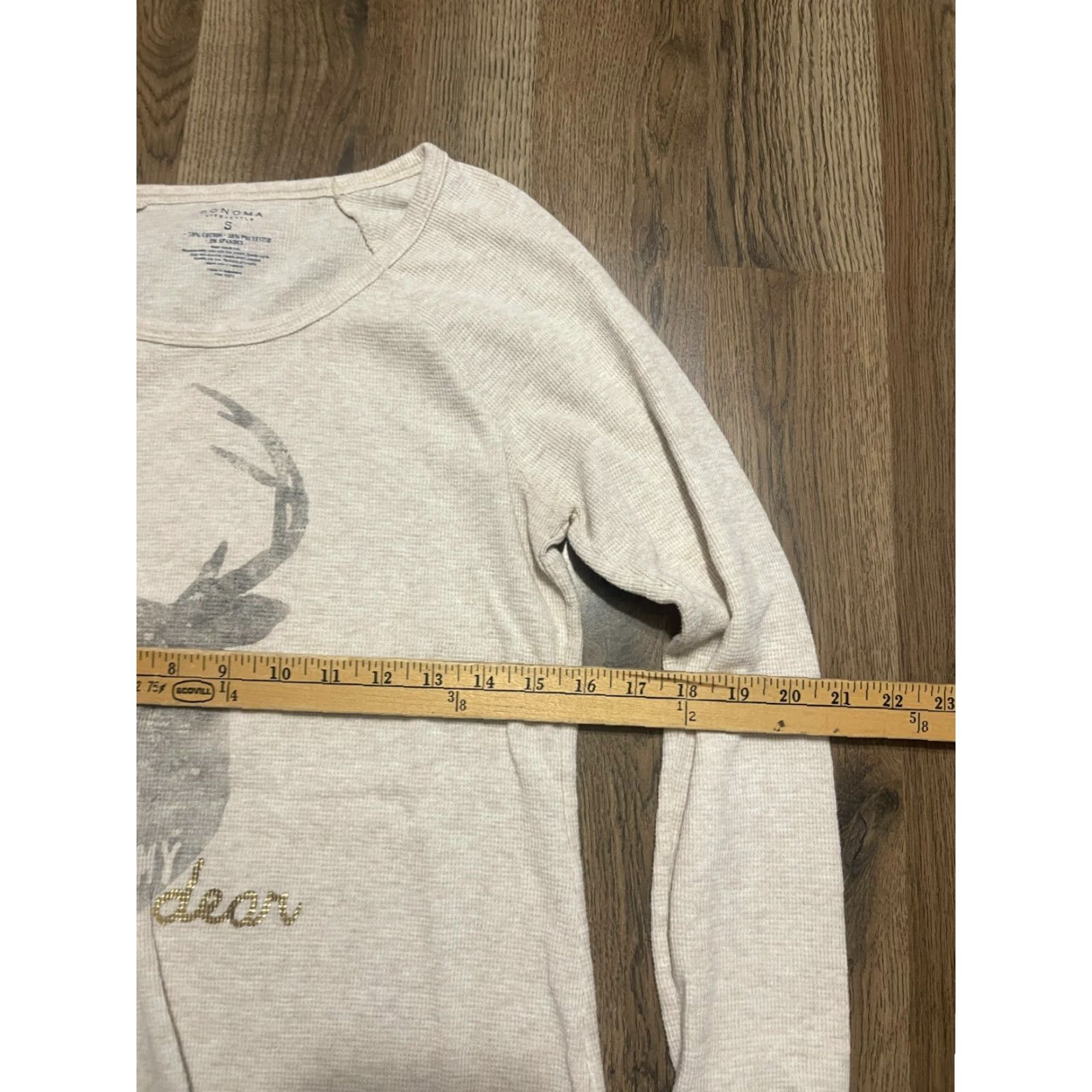 Vintage Sonoma Shirt Womens Small Cream Gray Deer Long Sleeve Shirt Ladies Regular Long Sleeve T-Shirt Casual Fall Spring Summer Basic Modern Vintage: No? Size S / US 4 / IT 40 - 4 Thumbnail