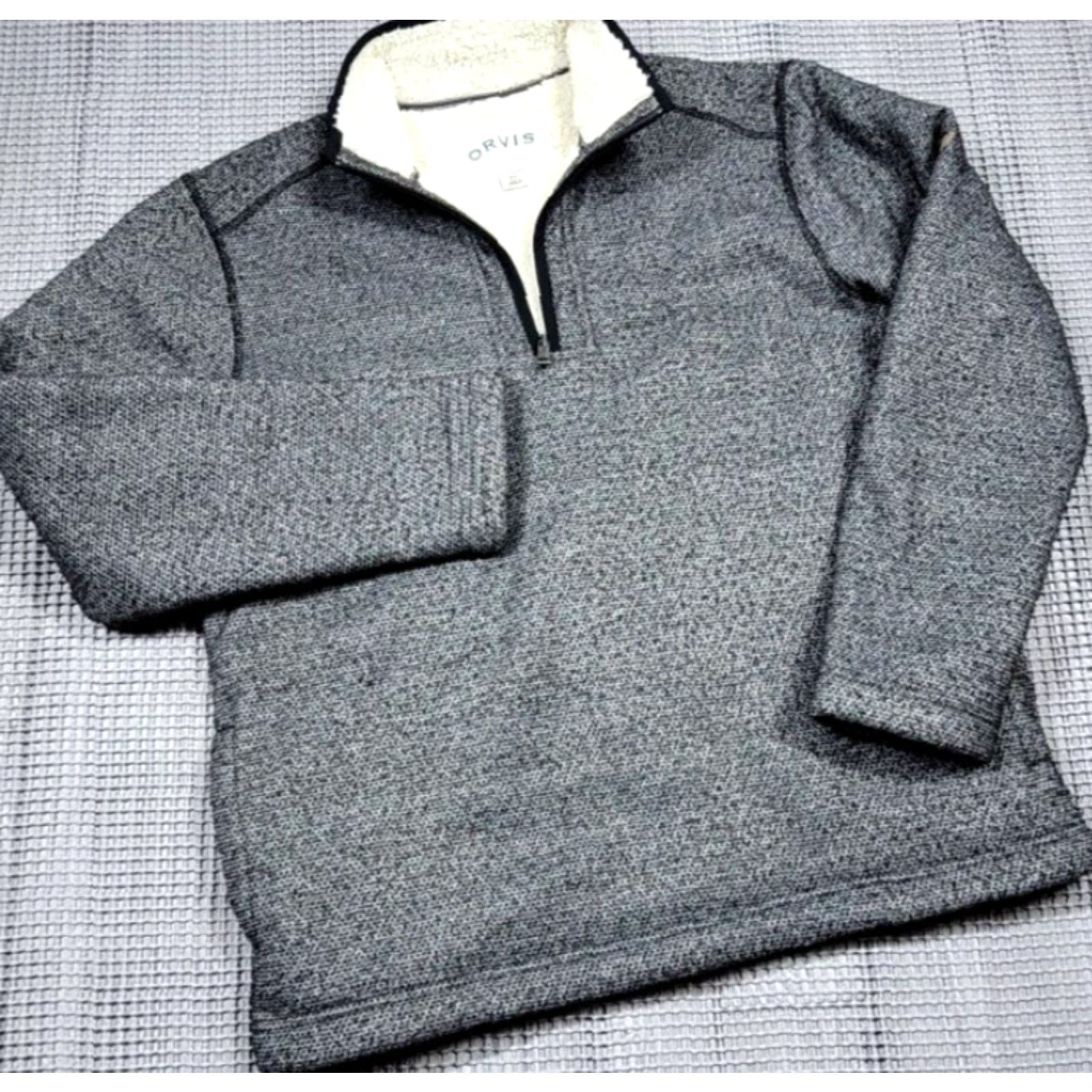 Orvis Orvis Pullover Sweater Heather Gray 1/4 Zip Sherpa Fleece Lined Mens M Heavy Gray Mock Neck Long Sleeve Casual Workwear Outdoor Classic 90s Mens Size US M / EU 48-50 / 2 - 2 Thumbnail