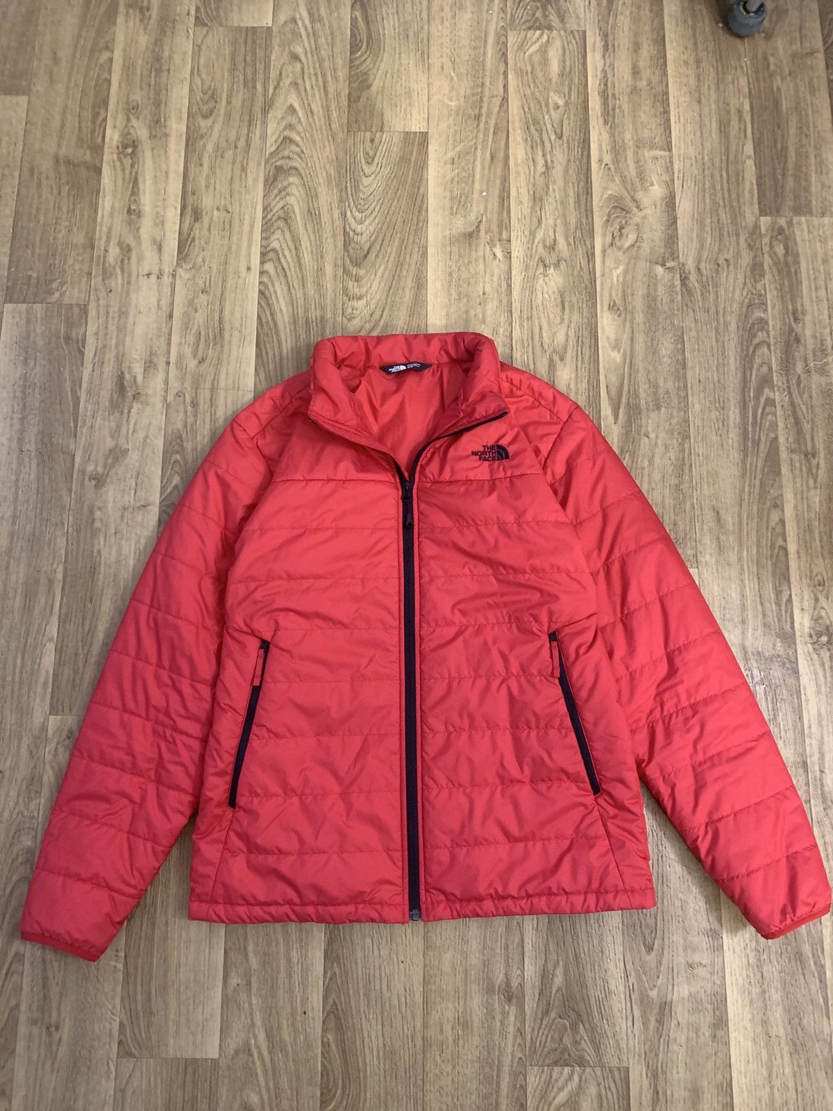 Vintage The North Face Zip Up Light Puffer Jacket Red | Grailed