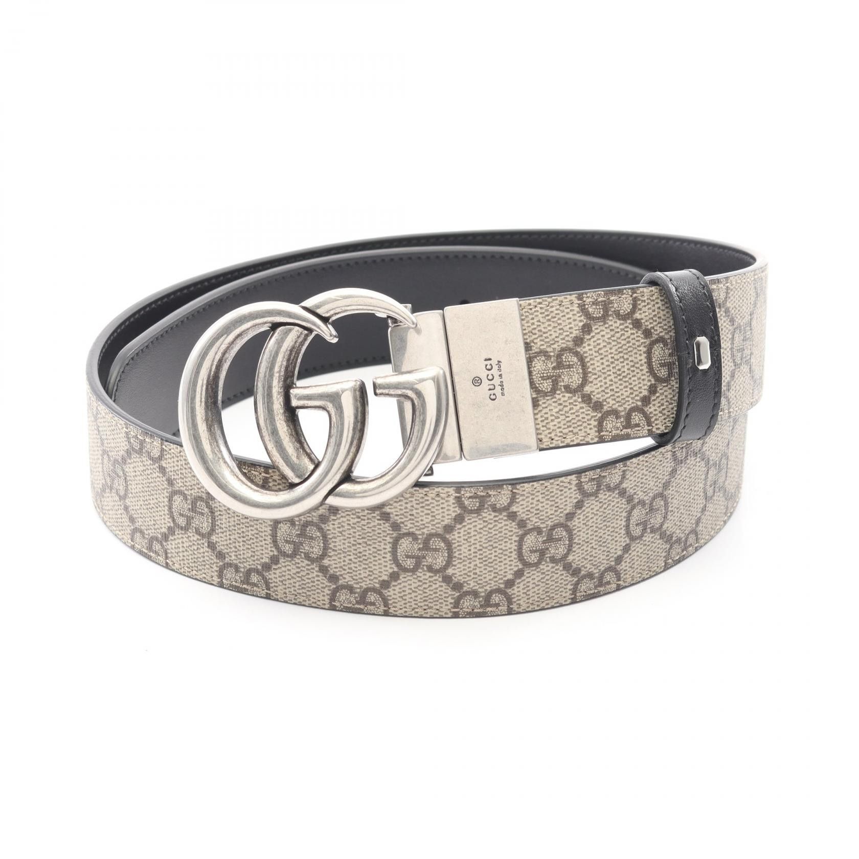 Gucci Gucci Gucci Double G GG Supreme Leather PVC Coated Canvas Belt Textile Belt 62705592TIN976985 DUTY FREE for USA Size ONE SIZE - 1 Thumbnail
