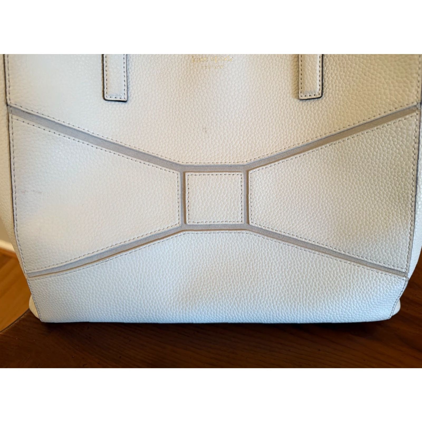 Vintage kate spade new york Pebbled Leather Shoulder Tote Bag White Size ONE SIZE - 3 Thumbnail